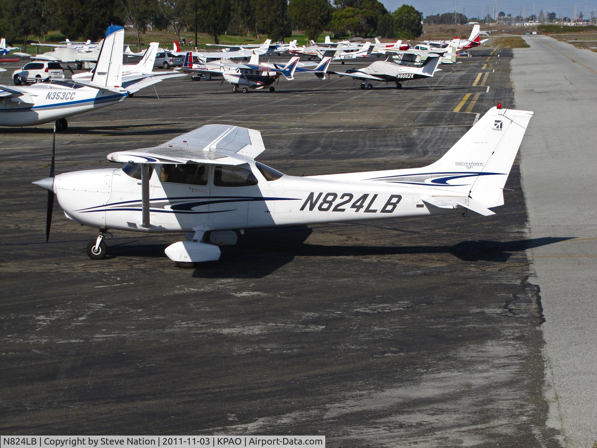 N824LB, 2005 Cessna 172S C/N 172S9824, Locally-based Davis Girls LLC taxiing to ramp at Palo Alto, CA