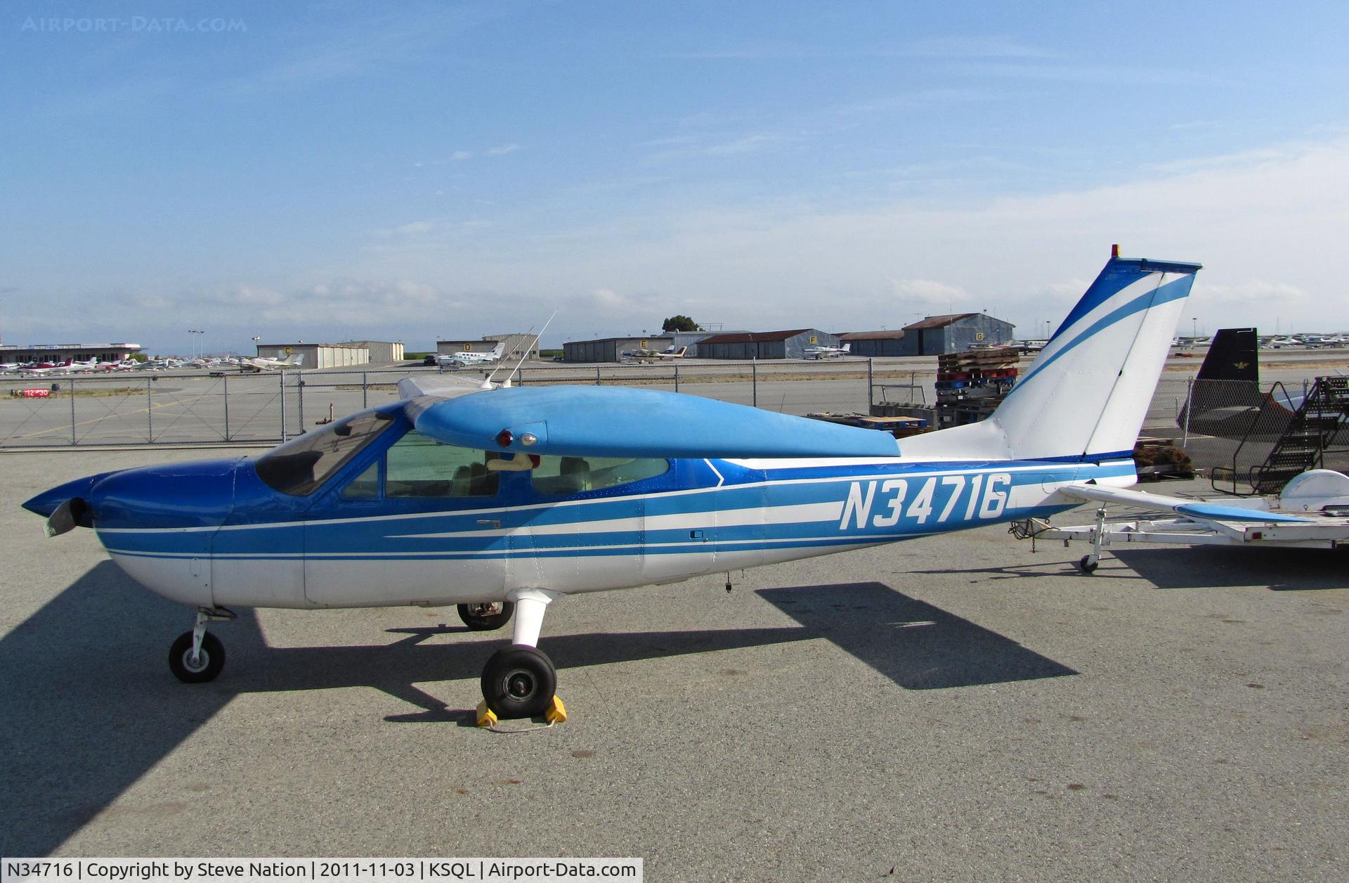 N34716, 1973 Cessna 177B Cardinal C/N 17701954, Hiller Aviation institute 1973 Cessna 177B in Museum fenced compound at San Carlos, CA
