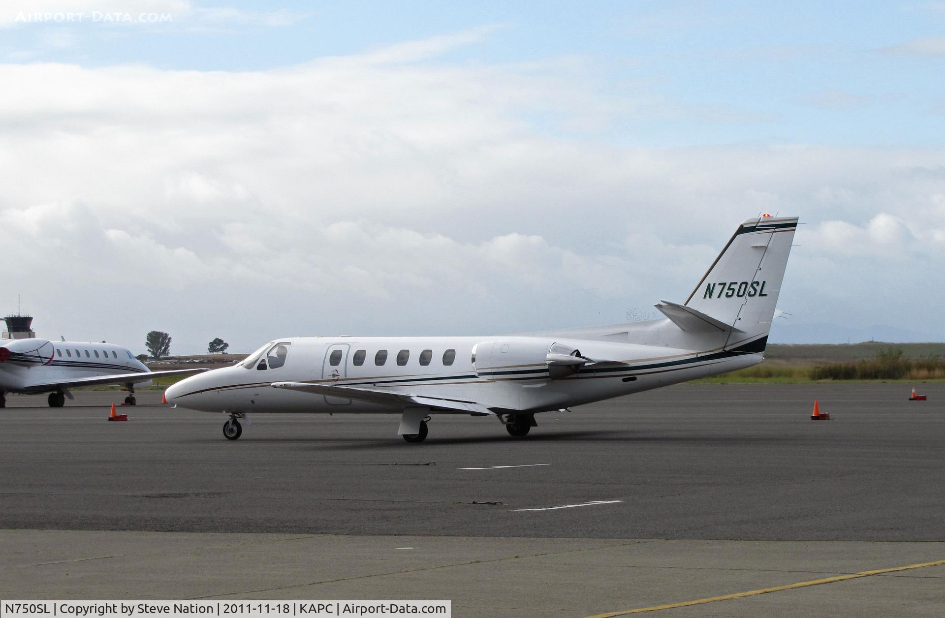 N750SL, 1994 Cessna 550 Citation II C/N 550-0554, Kern Global Services (Bakersfield, CA) 1994 Cessna 550 arriving at Napa Jet Center