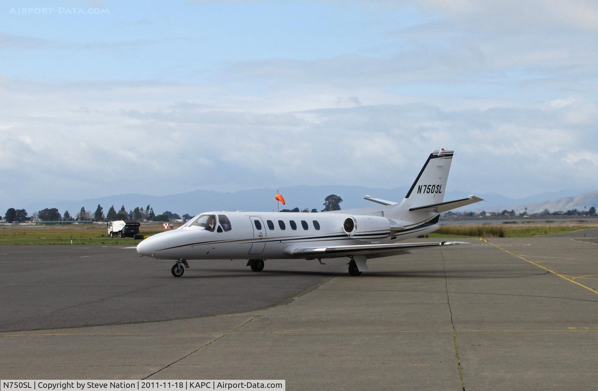 N750SL, 1994 Cessna 550 Citation II C/N 550-0554, Kern Global Services (Bakersfield, CA) 1994 Cessna 550 arriving at Napa Jet Center
