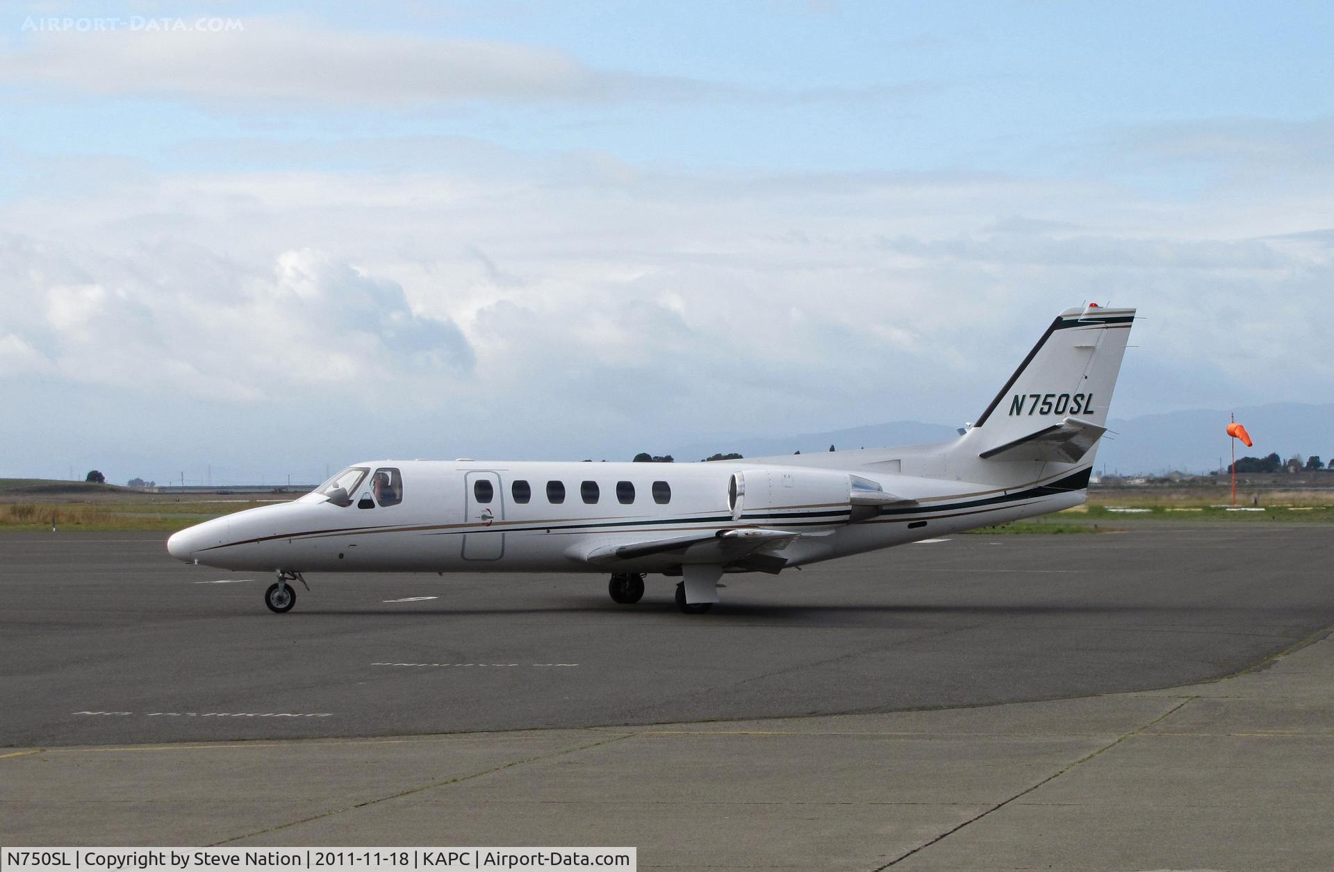 N750SL, 1994 Cessna 550 Citation II C/N 550-0554, Kern Global Services (Bakersfield, CA) 1994 Cessna 550 arriving at Napa Jet Center