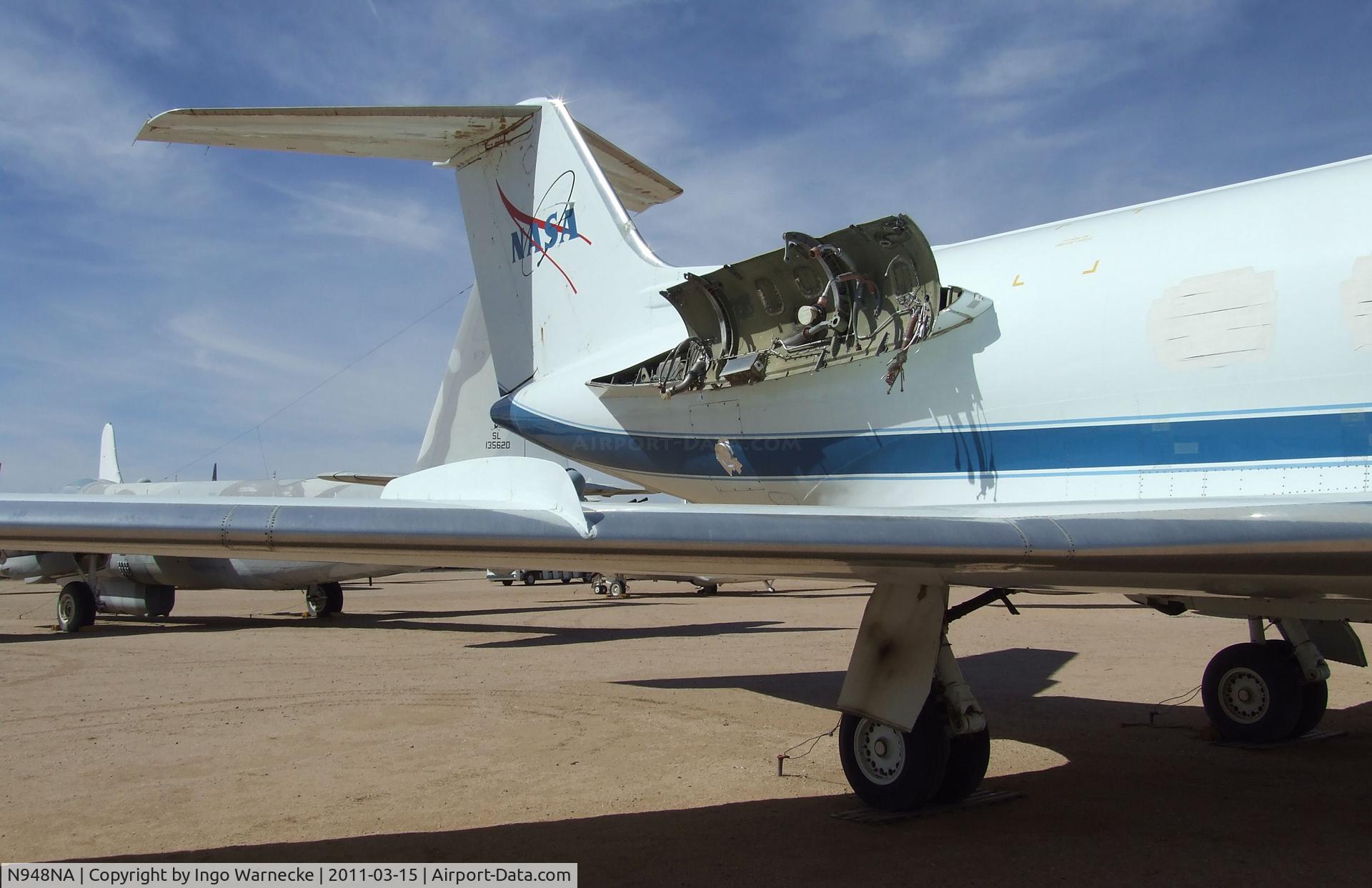 N948NA, 1978 Grumman G-1159 Gulfstream II C/N 222, Grumman G-1159 Gulfstream II (minus engines) at the Pima Air & Space Museum, Tucson AZ