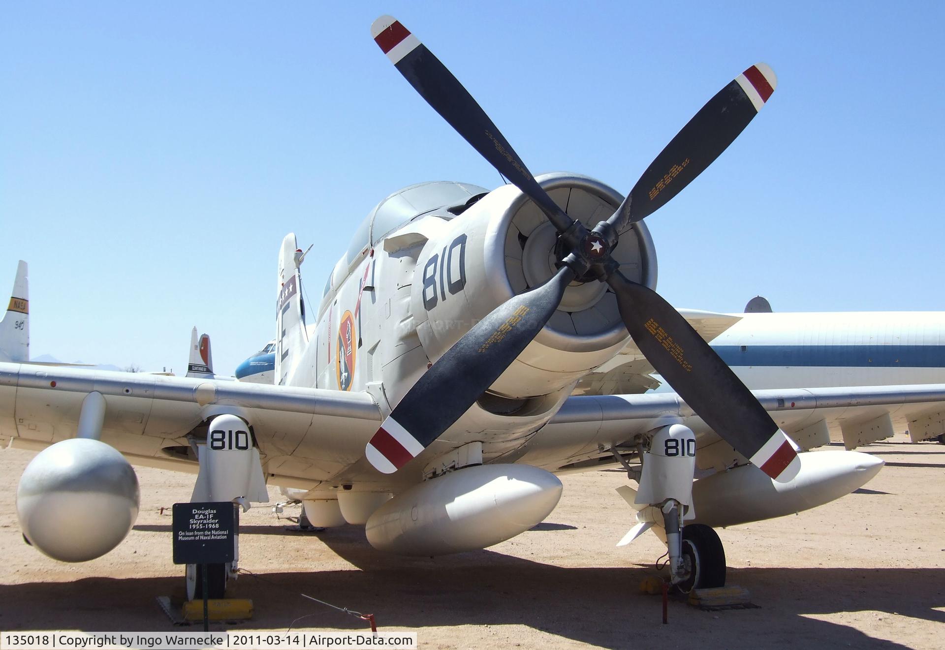 135018, Douglas EA-1F Skyraider C/N 10095, Douglas AD-5Q (EA-1F) Skyraider at the Pima Air & Space Museum, Tucson AZ