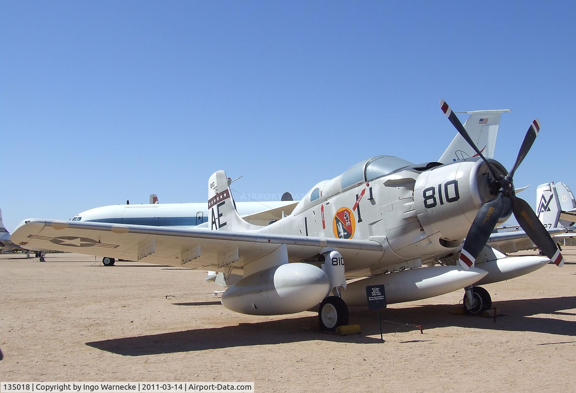 135018, Douglas EA-1F Skyraider C/N 10095, Douglas AD-5Q (EA-1F) Skyraider at the Pima Air & Space Museum, Tucson AZ