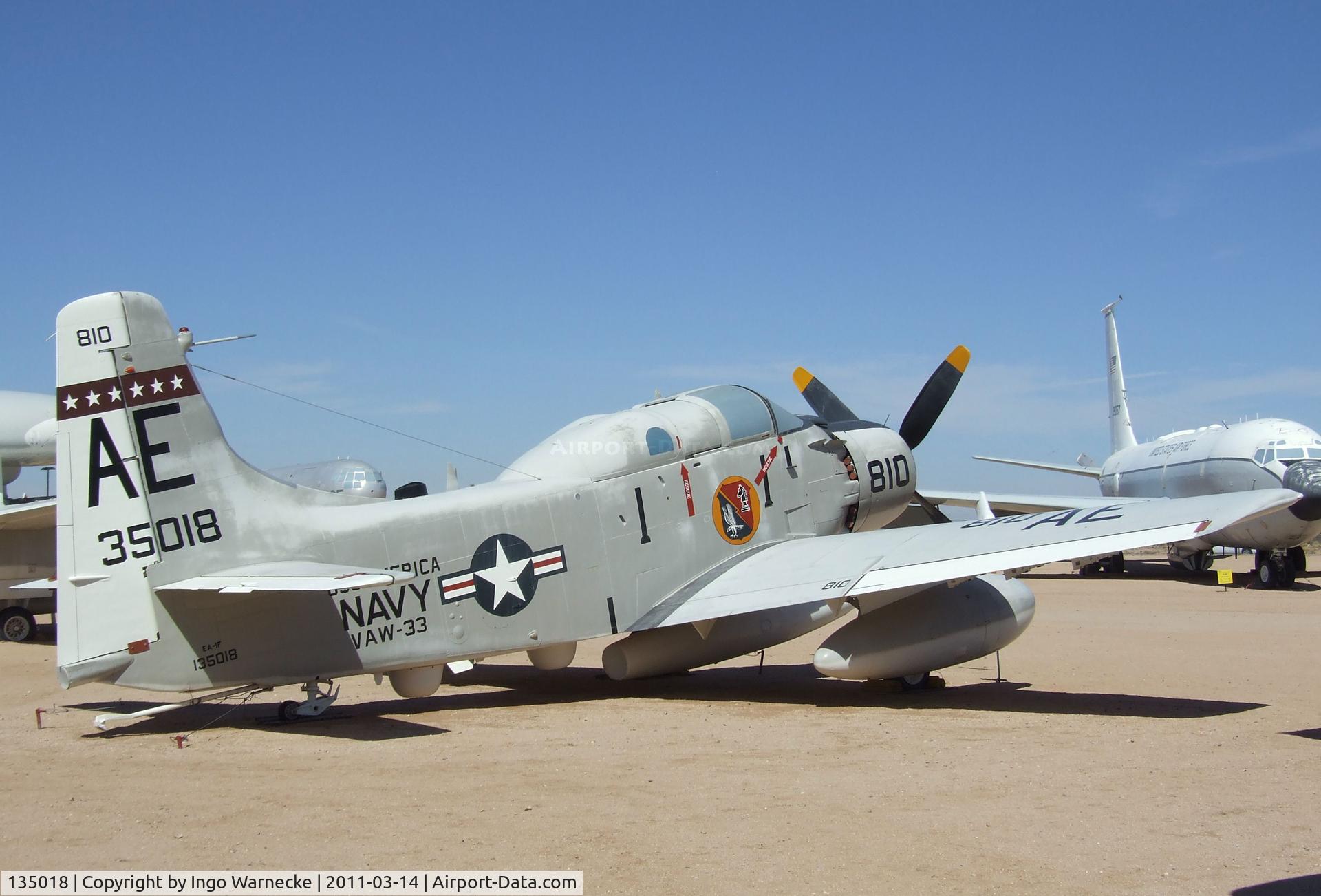 135018, Douglas EA-1F Skyraider C/N 10095, Douglas AD-5Q (EA-1F) Skyraider at the Pima Air & Space Museum, Tucson AZ