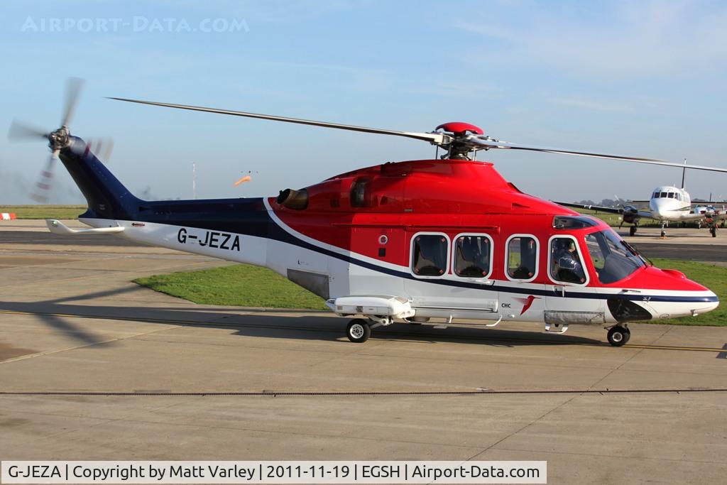 G-JEZA, 2009 AgustaWestland AW-139 C/N 31255, Sat on Stand at skydrift (Bond)