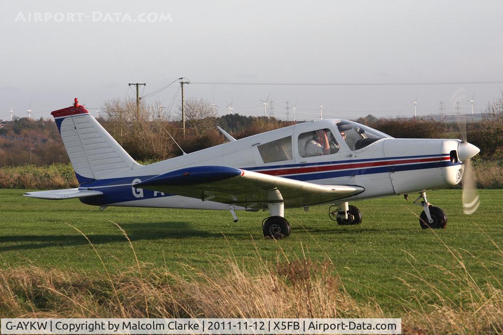 G-AYKW, 1970 Piper PA-28-140 Cherokee C/N 28-26931, Piper PA-28-140 Cherokee at Fishburn Airfield, November 2011.