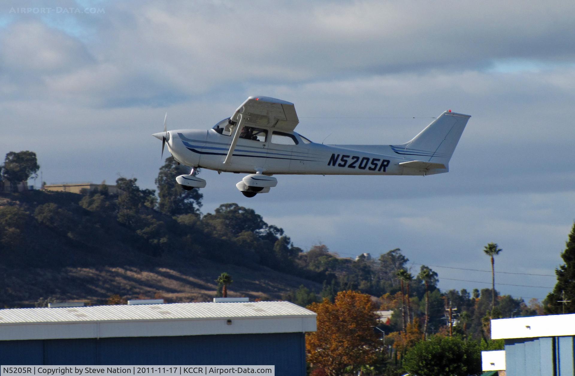 N5205R, 1974 Cessna 172M C/N 17263422, Locally-based Valley Pilots Flying Club 1974 Cessna 172M climbs out from RWY 19L at Buchanan Field