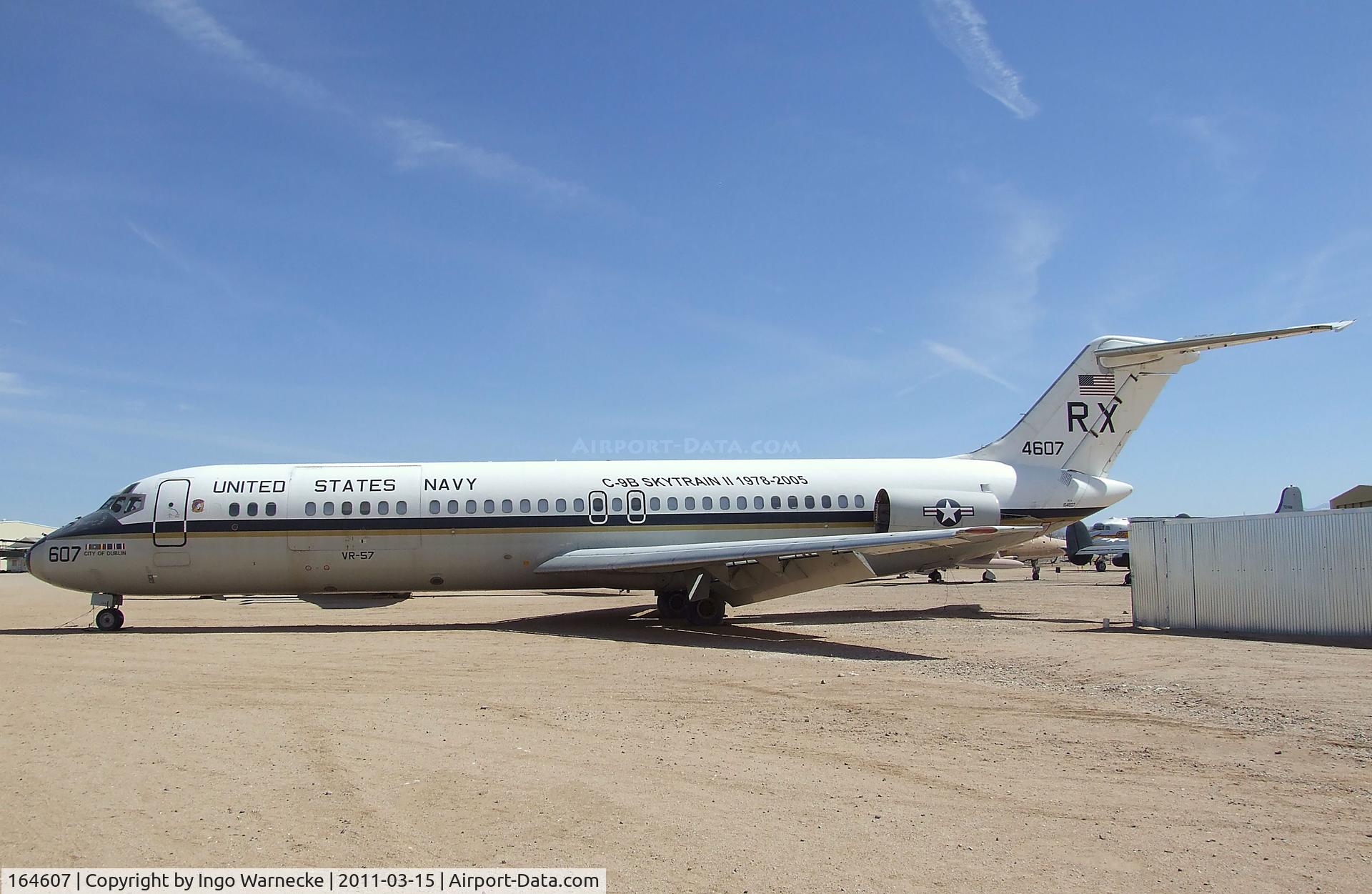 164607, 1972 McDonnell Douglas C-9B Skytrain II C/N 47428, McDonnell Douglas C-9B Skytrain II (minus engines) at the Pima Air & Space Museum, Tucson AZ