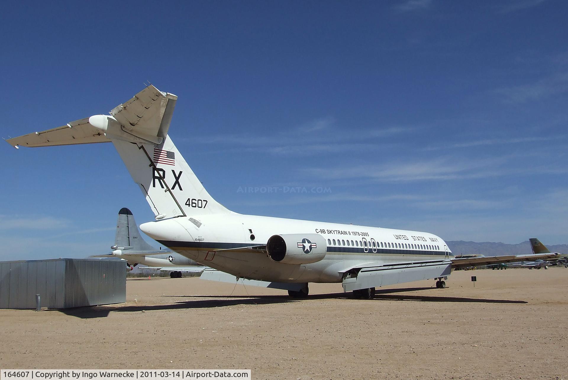 164607, 1972 McDonnell Douglas C-9B Skytrain II C/N 47428, McDonnell Douglas C-9B Skytrain II (minus engines) at the Pima Air & Space Museum, Tucson AZ