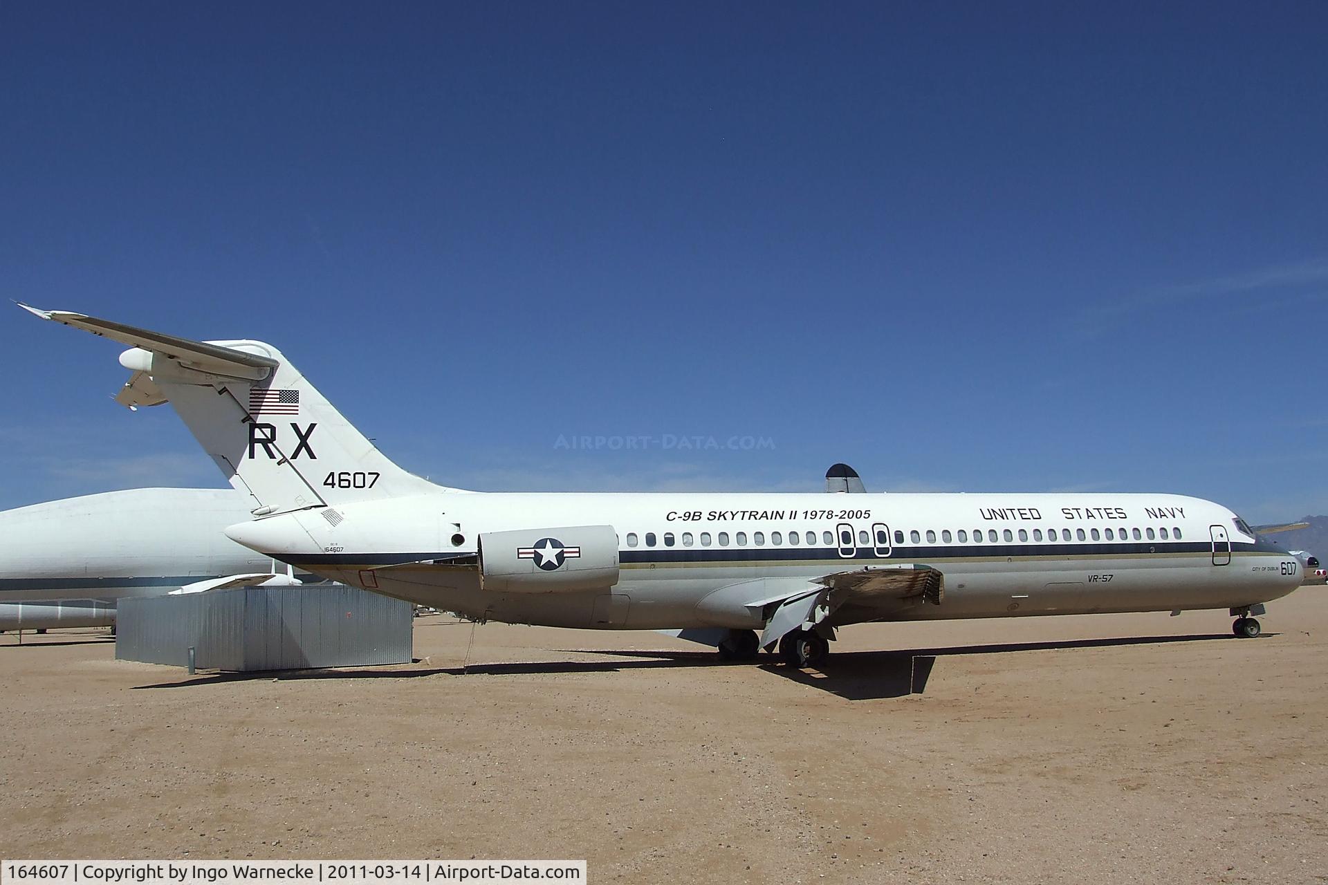 164607, 1972 McDonnell Douglas C-9B Skytrain II C/N 47428, McDonnell Douglas C-9B Skytrain II (minus engines) at the Pima Air & Space Museum, Tucson AZ
