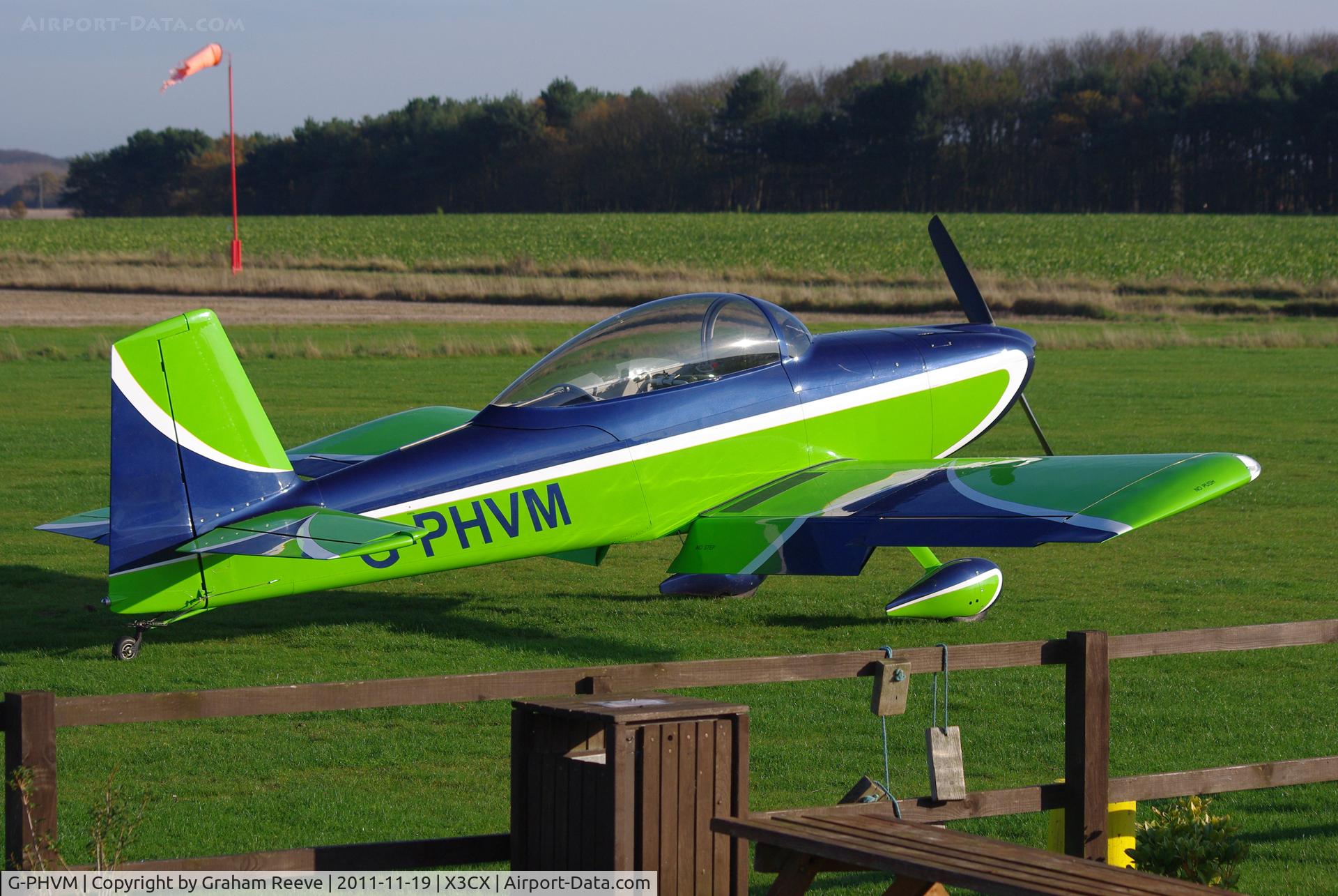 G-PHVM, 2009 Vans RV-8 C/N PFA 303-14609, Parked at Northrepps.