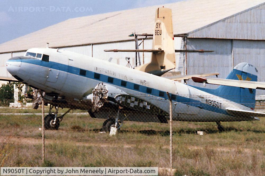 N9050T, 1944 Douglas C-47A-10-DK  Skytrain (DC3) C/N 12472, Nigerian Trade Wings titles are barely visible. Photo taken Oct. 15, 1986 - Luqa, Malta.