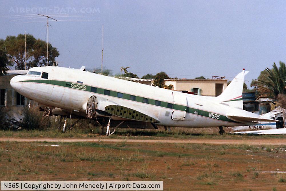 N565, 1944 Douglas C-47B-10-DK (DC-3C) C/N 26400, Conoco titles. Oct. 15, 1986 - Luqa, Malta.