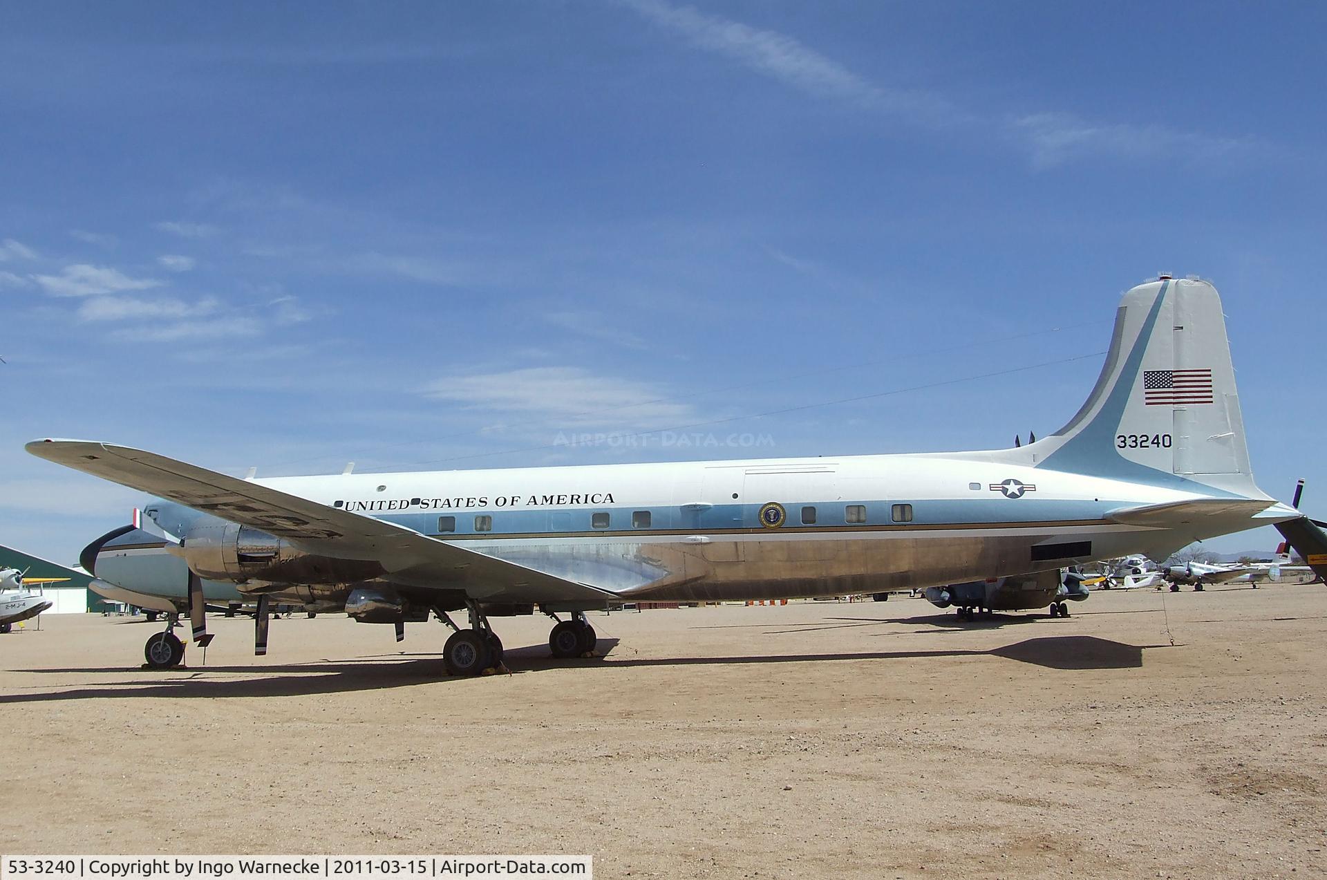 53-3240, 1954 Douglas VC-118A Liftmaster C/N 44611, Douglas VC-118A Liftmaster at the Pima Air & Space Museum, Tucson AZ
