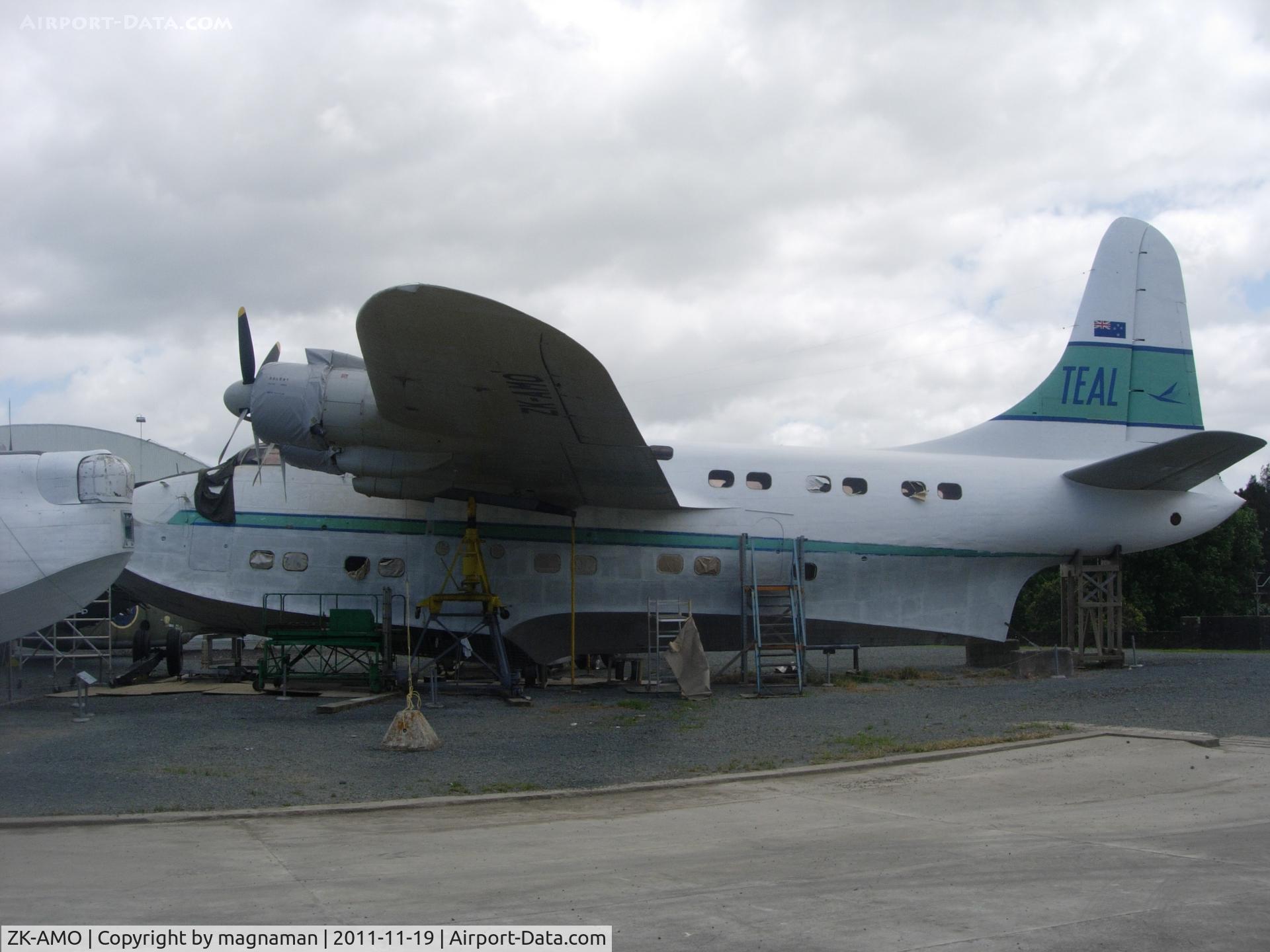 ZK-AMO, 1949 Short S45 Solent 4 C/N SH.1559, Being re-painted at MOTAT