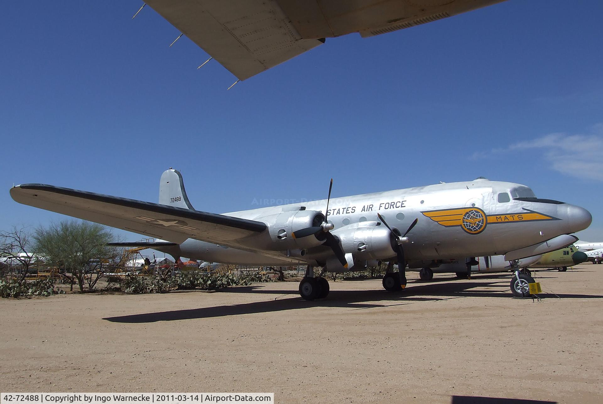 42-72488, Douglas C-54D Skymaster C/N 10593/324, Douglas C-54D Skymaster at the Pima Air & Space Museum, Tucson AZ
