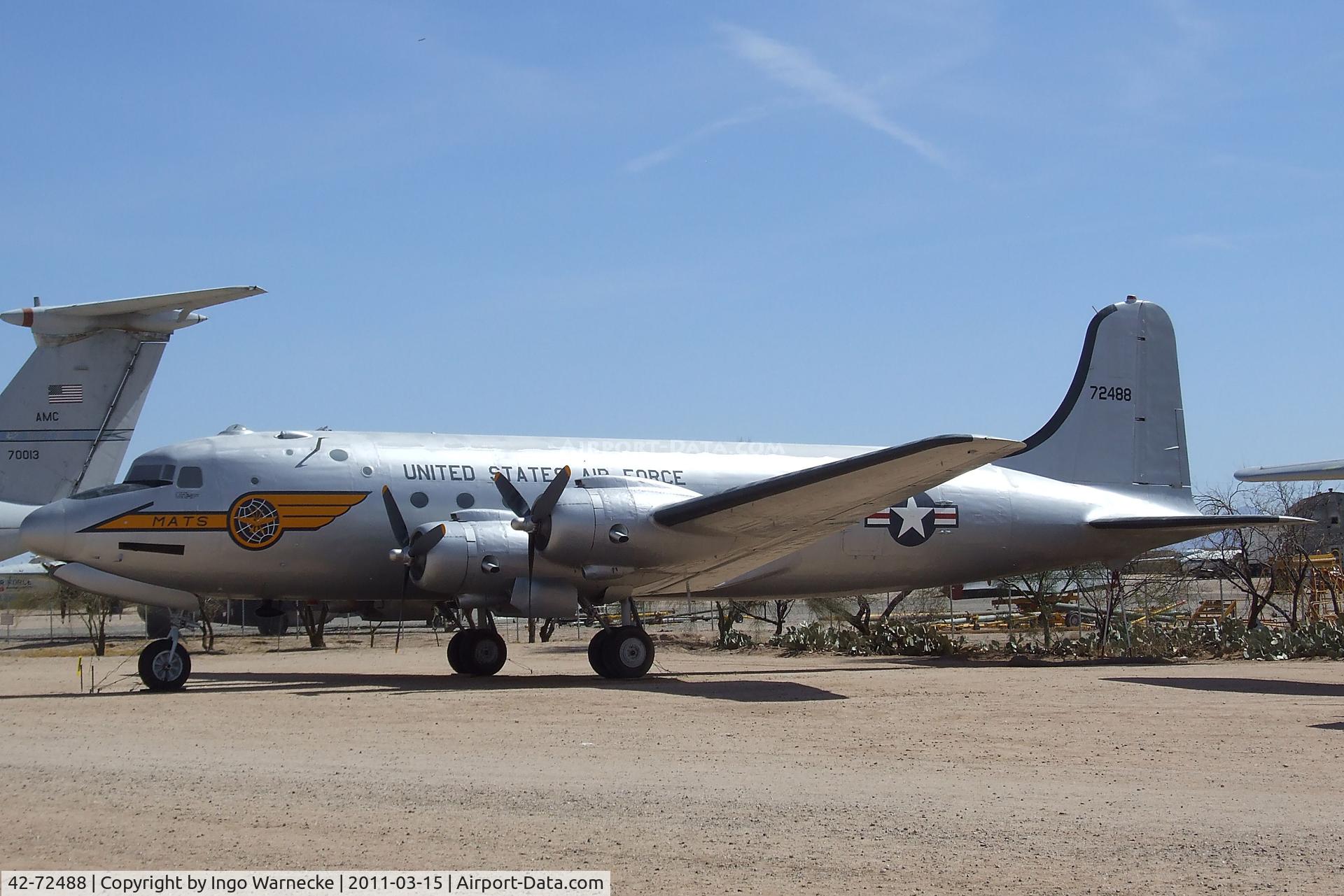 42-72488, Douglas C-54D Skymaster C/N 10593/324, Douglas C-54D Skymaster at the Pima Air & Space Museum, Tucson AZ