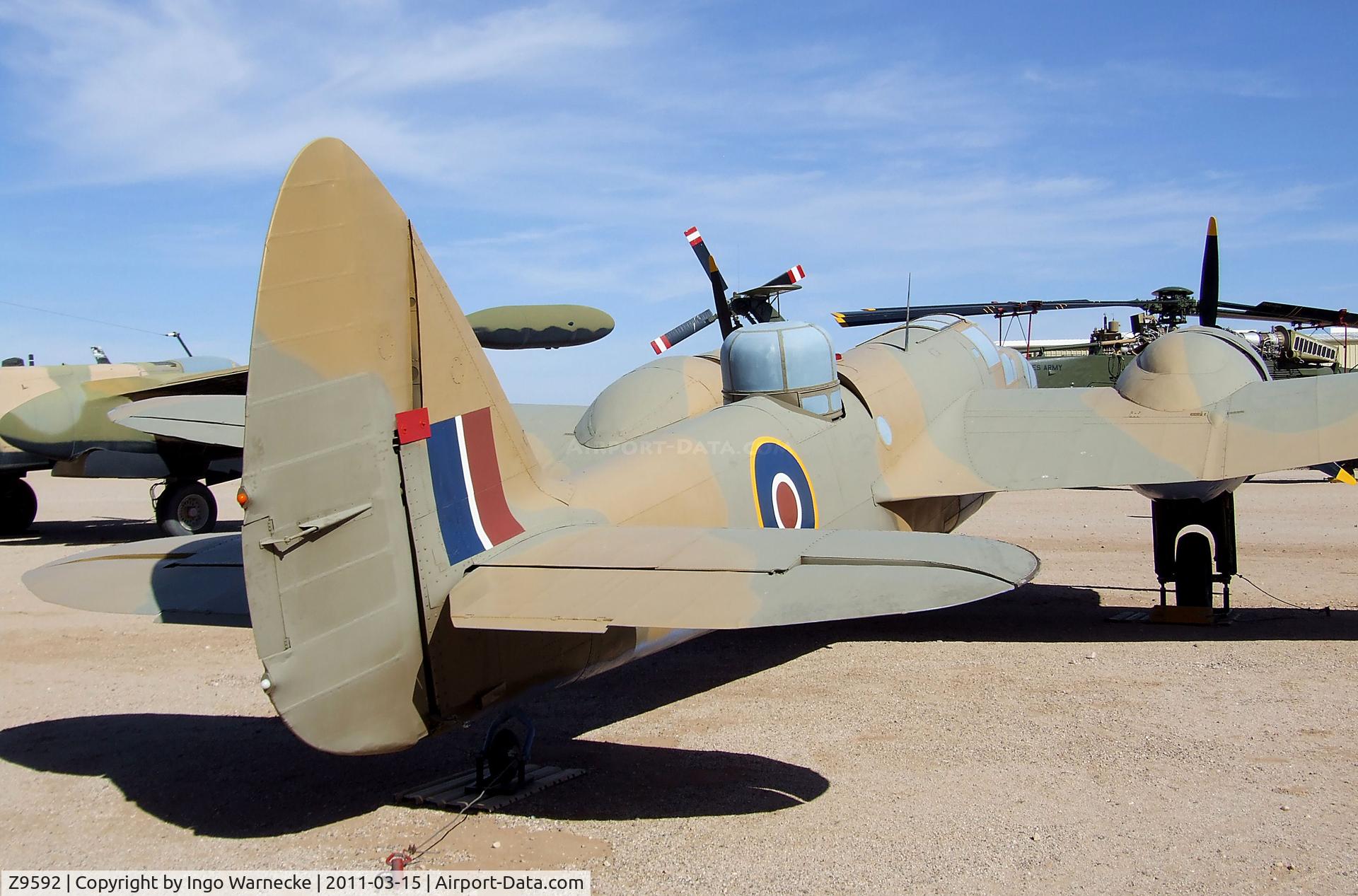 Z9592, Bristol 149 Bolingbroke Mk.IVT C/N Not found Z9592, Fairchild (Canada) Bolingbroke (Bristol Blenheim  Mk IV) at the Pima Air & Space Museum, Tucson AZ