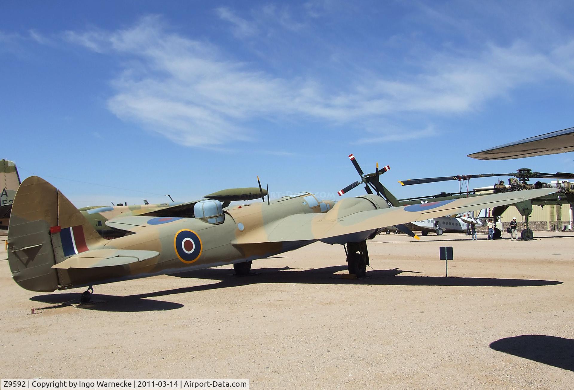 Z9592, Bristol 149 Bolingbroke Mk.IVT C/N Not found Z9592, Fairchild (Canada) Bolingbroke (Bristol Blenheim  Mk IV) at the Pima Air & Space Museum, Tucson AZ