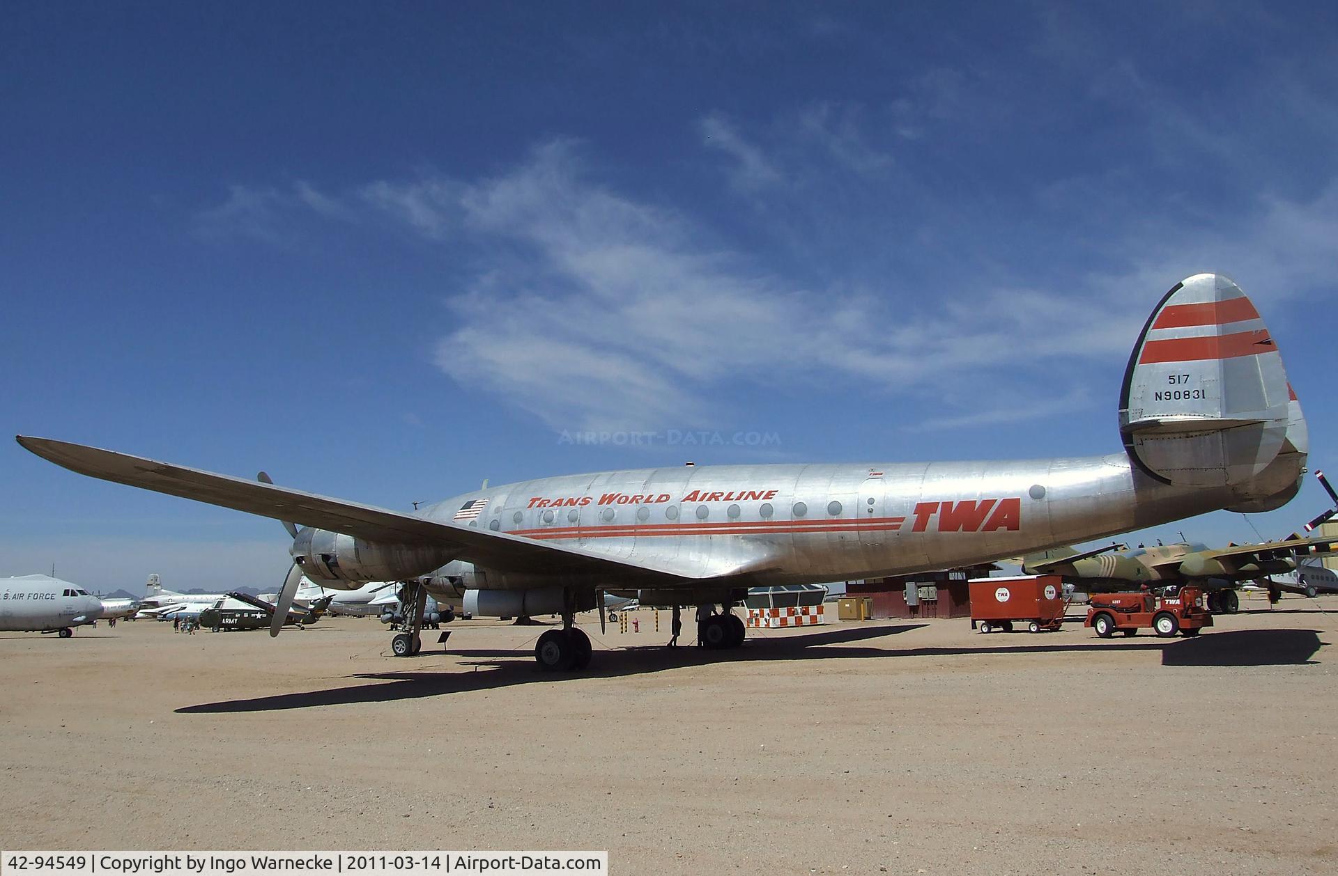 42-94549, 1943 Lockheed C-69-1-LO/ l-049 Constellation C/N 049-1970, Lockheed C-69 Constellation at the Pima Air & Space Museum, Tucson AZ