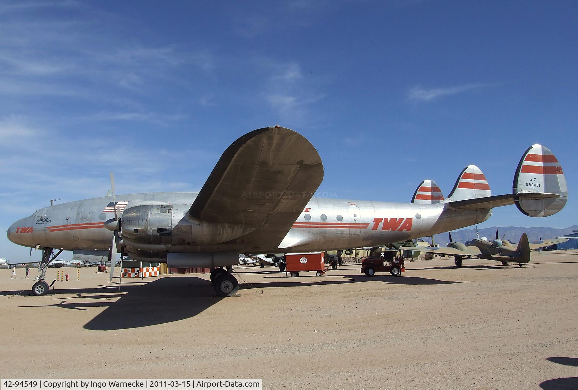 42-94549, 1943 Lockheed C-69-1-LO/ l-049 Constellation C/N 049-1970, Lockheed C-69 Constellation at the Pima Air & Space Museum, Tucson AZ