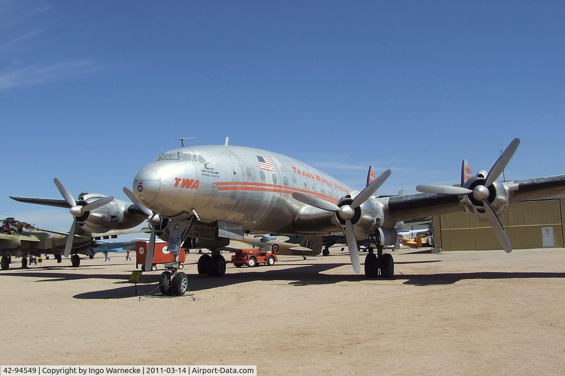 42-94549, 1943 Lockheed C-69-1-LO/ l-049 Constellation C/N 049-1970, Lockheed C-69 Constellation at the Pima Air & Space Museum, Tucson AZ