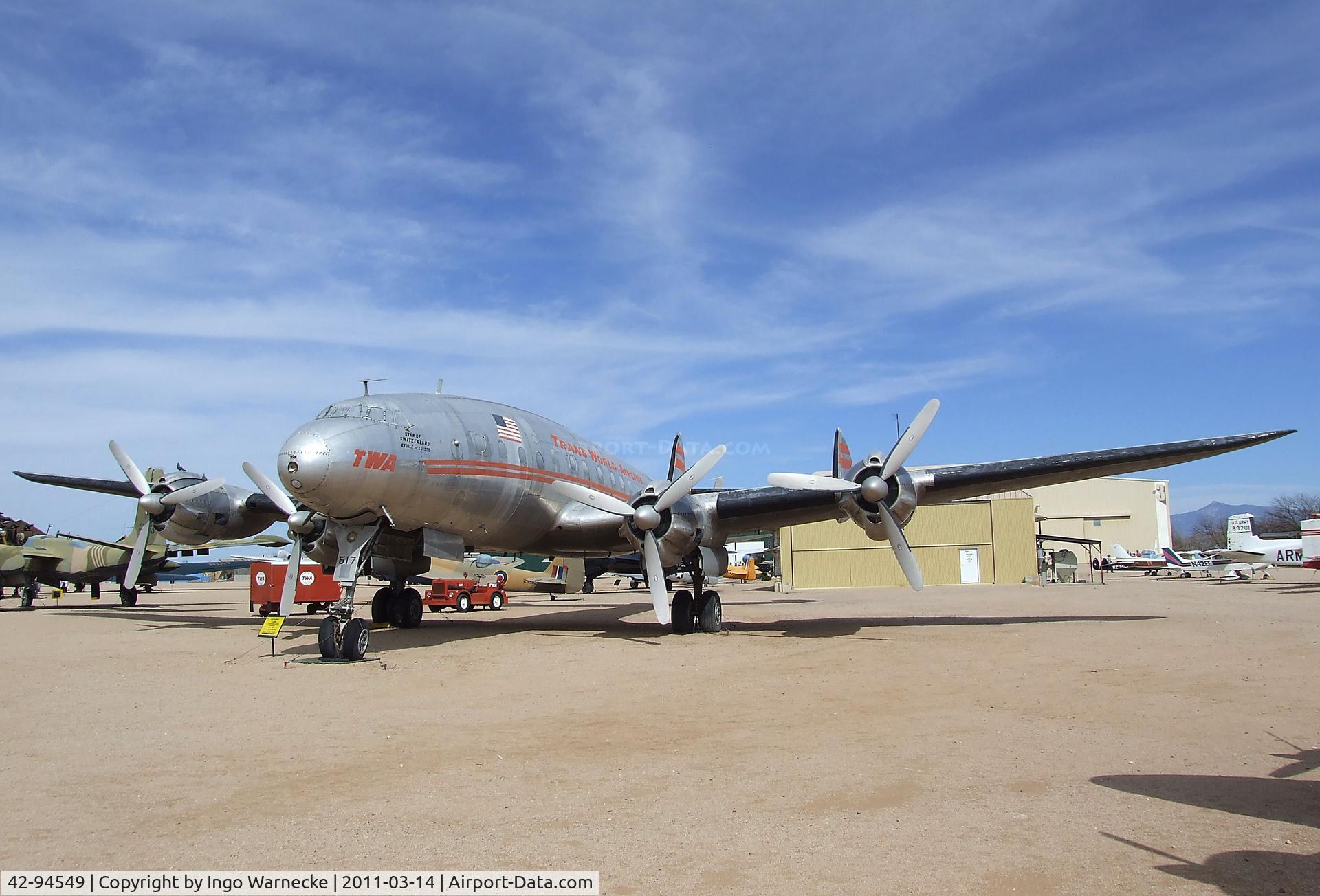 42-94549, 1943 Lockheed C-69-1-LO/ l-049 Constellation C/N 049-1970, Lockheed C-69 Constellation at the Pima Air & Space Museum, Tucson AZ