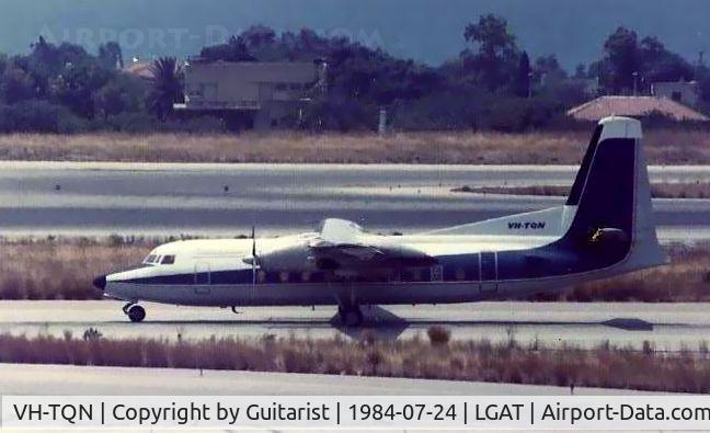 VH-TQN, 1968 Fokker F.27-600 Friendship C/N 10385, With its titles removed, on its way to a new home