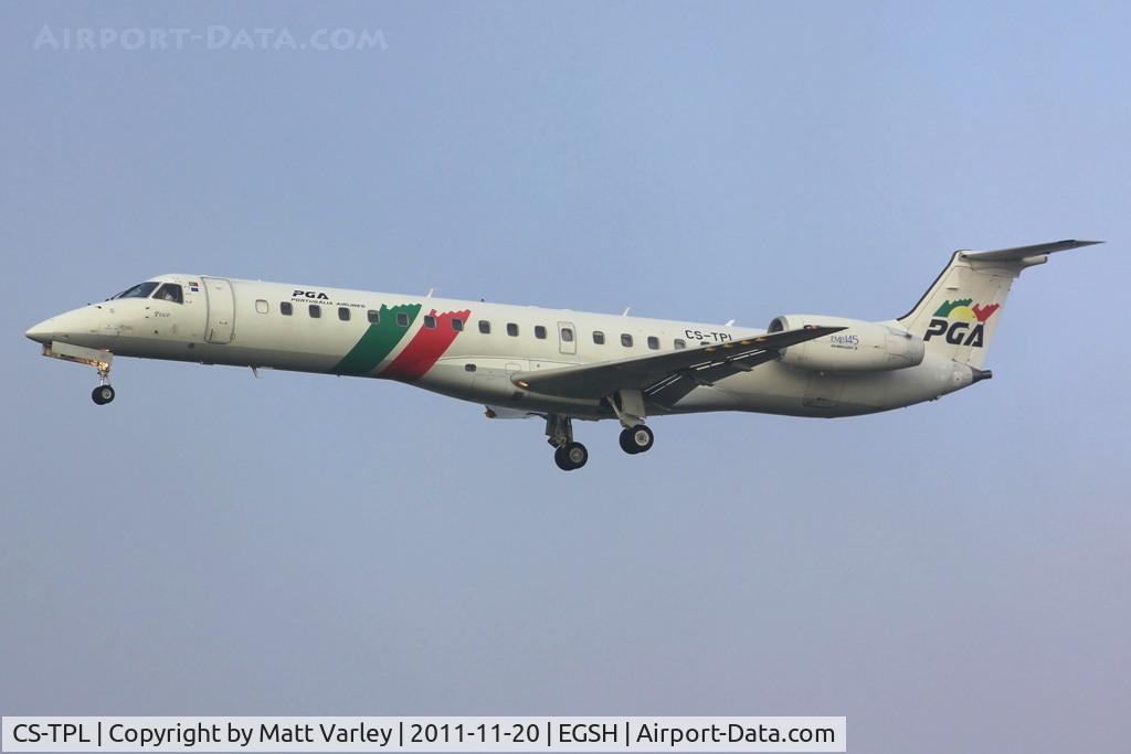 CS-TPL, 1988 Embraer EMB-145EP (ERJ-145EP) C/N 145051, TAP9782 arriving at EGSH for spray.