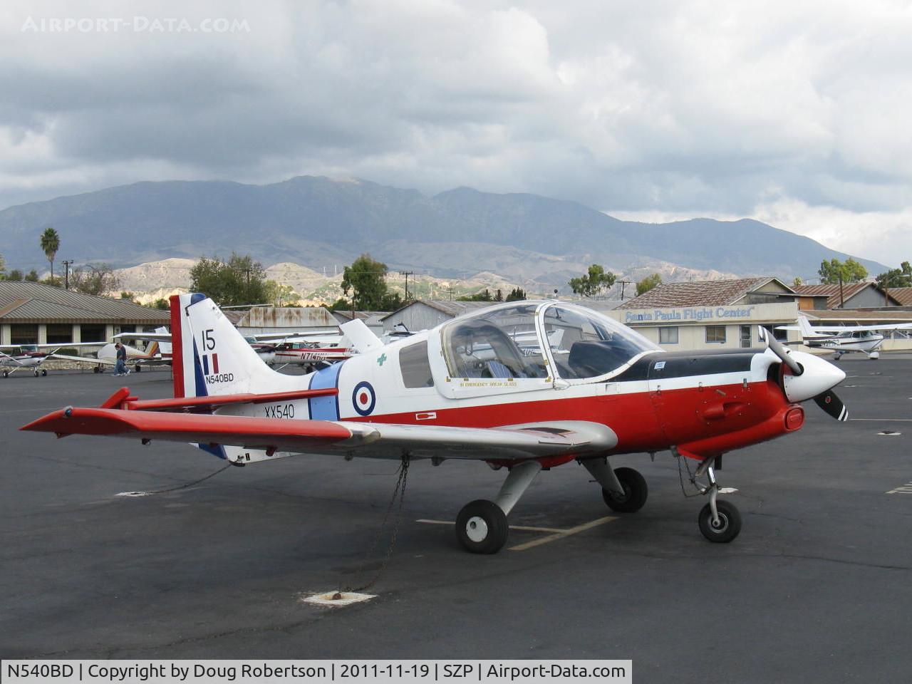 N540BD, 1973 Scottish Aviation Bulldog T.1 C/N BH120/232, 1973 Scottish Aviation BULLDOG Mdl 120/121, Lycoming IO-540-A1B6D 200 Hp, two-place side by side military trainer