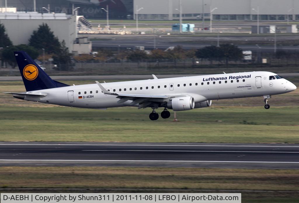 D-AEBH, 2011 Embraer 195LR (ERJ-190-200LR) C/N 19000447, Landing rwy 14R
