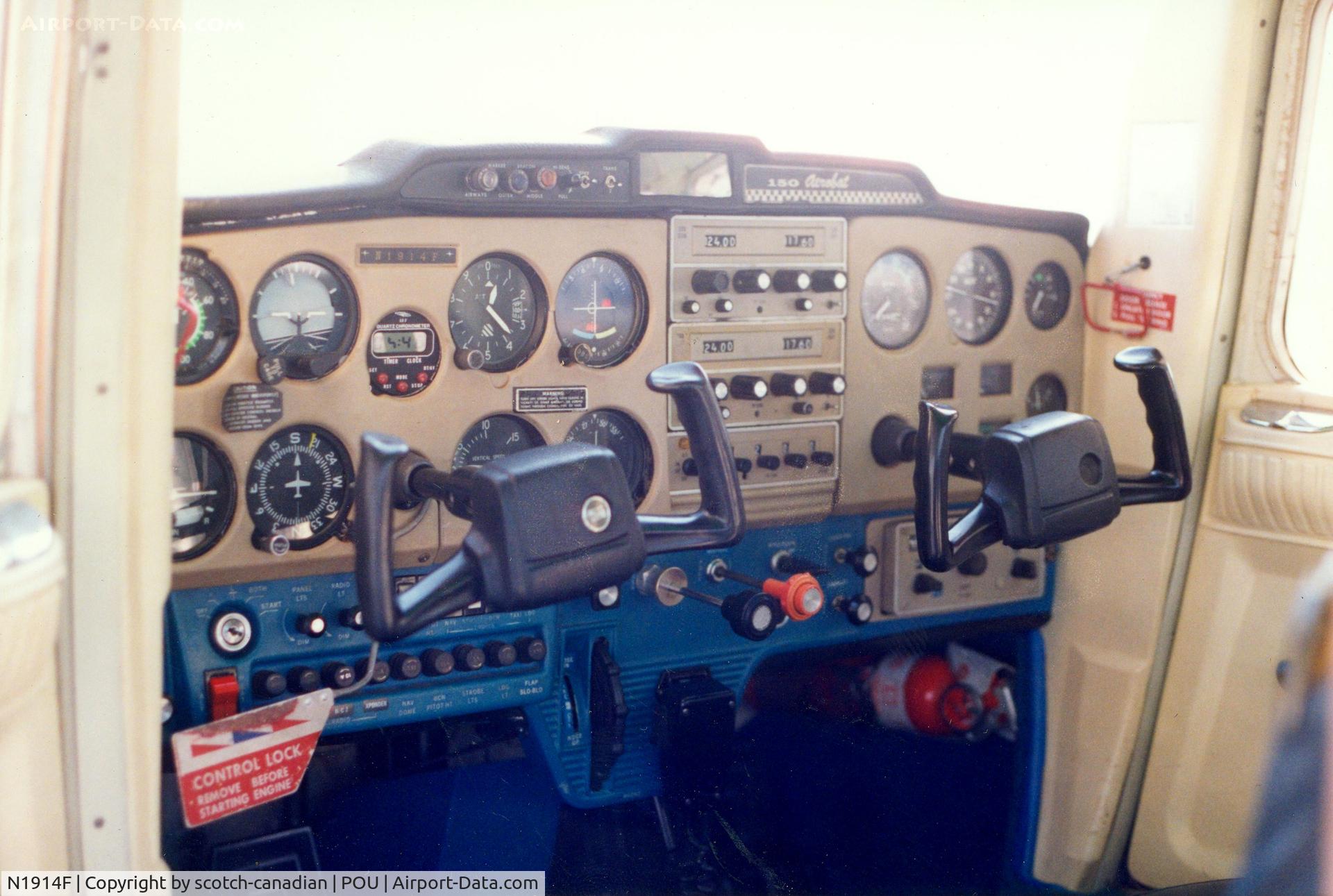 N1914F, 1966 Cessna A150M Aerobat C/N 15064970, 1966 Cessna 150M Aerobat N1914F at Dutchess County Airport, Poughkeepsie, NY - circa 1980's