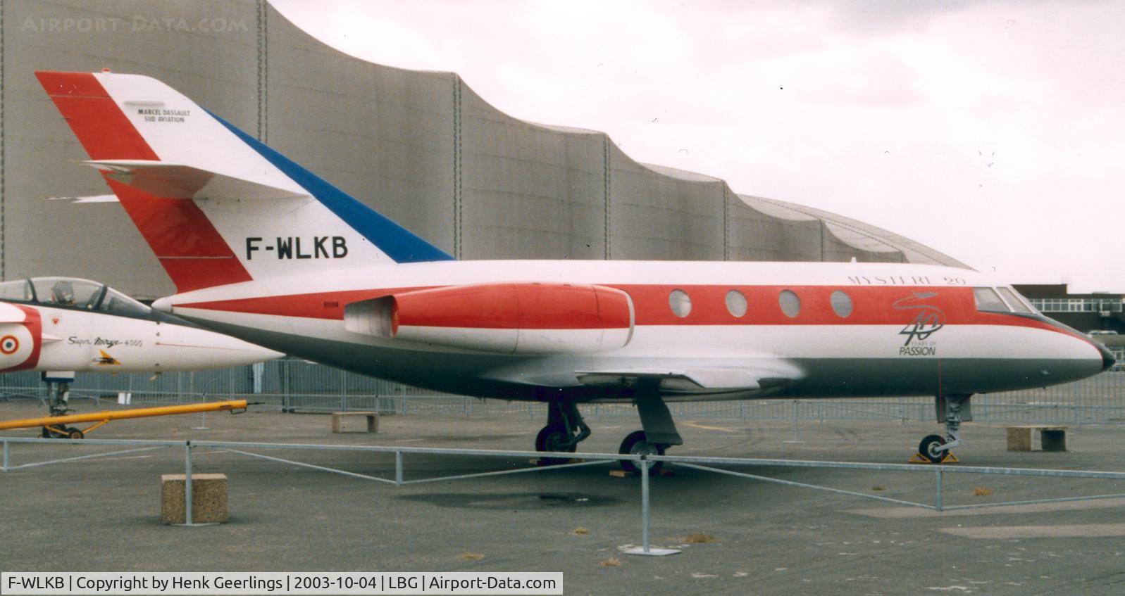F-WLKB, 1963 Dassault Mystère (Falcon) 20 C/N 01, Aviation Museum at Le Bourget Airport