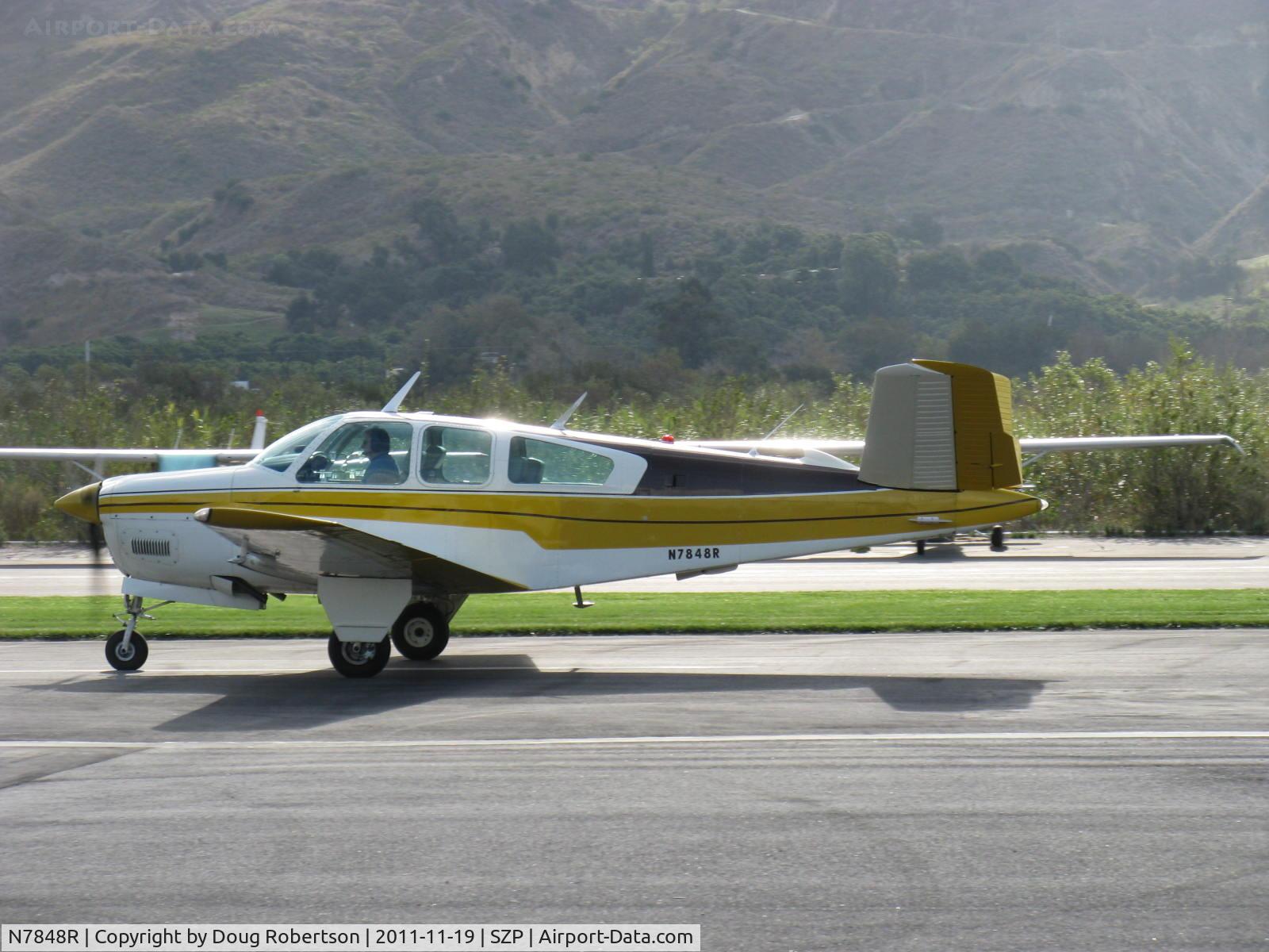 N7848R, 1968 Beech V35A Bonanza C/N D-8904, 1968 Beech V35A BONANZA, Continental IO-550 300 Hp upgrade, takeoff roll Rwy 04