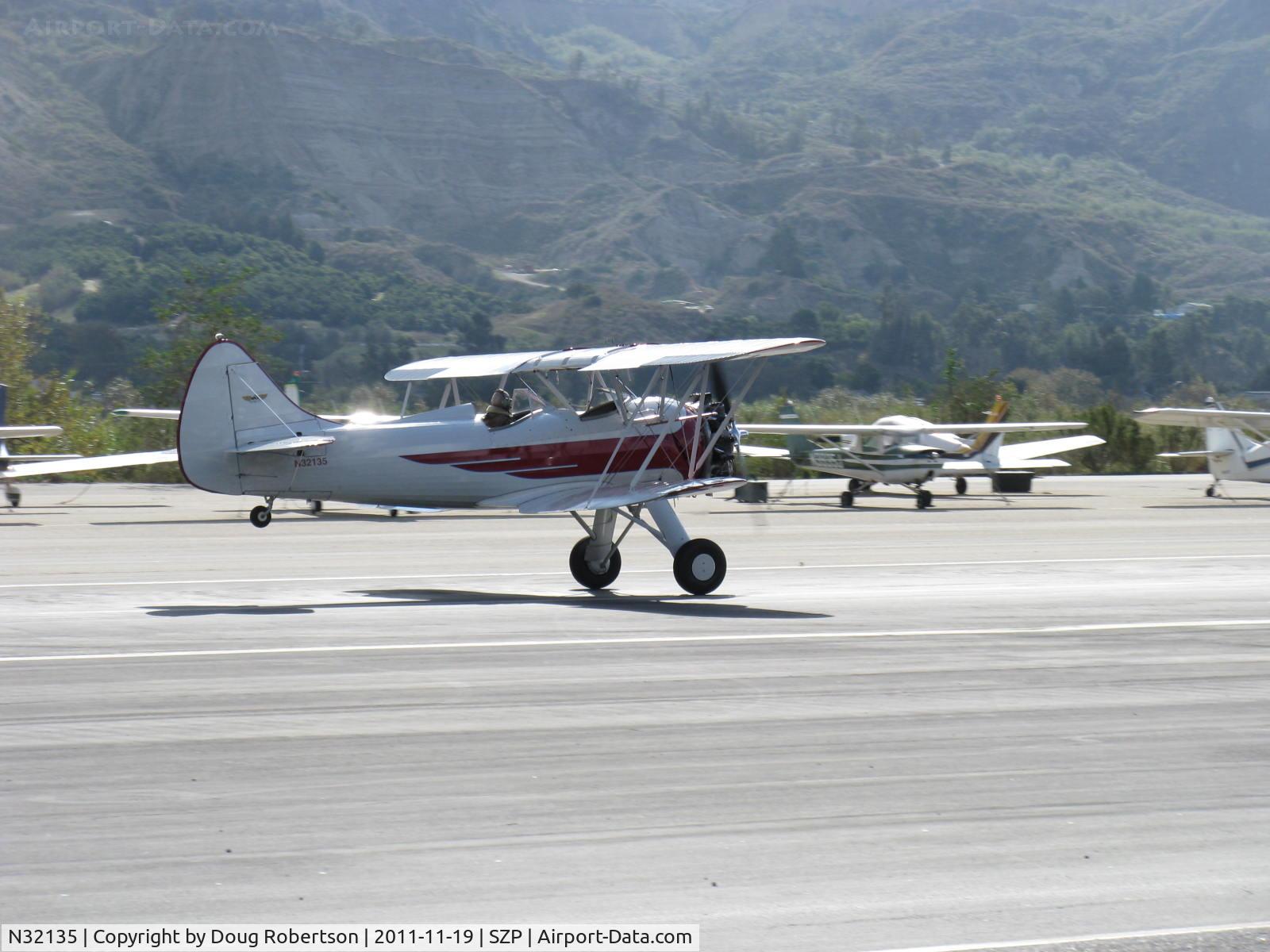 N32135, 1941 Waco UPF-7 C/N 5767, 1941 Waco UPF-7, Continental W670 220 Hp, takeoff roll Rwy 22