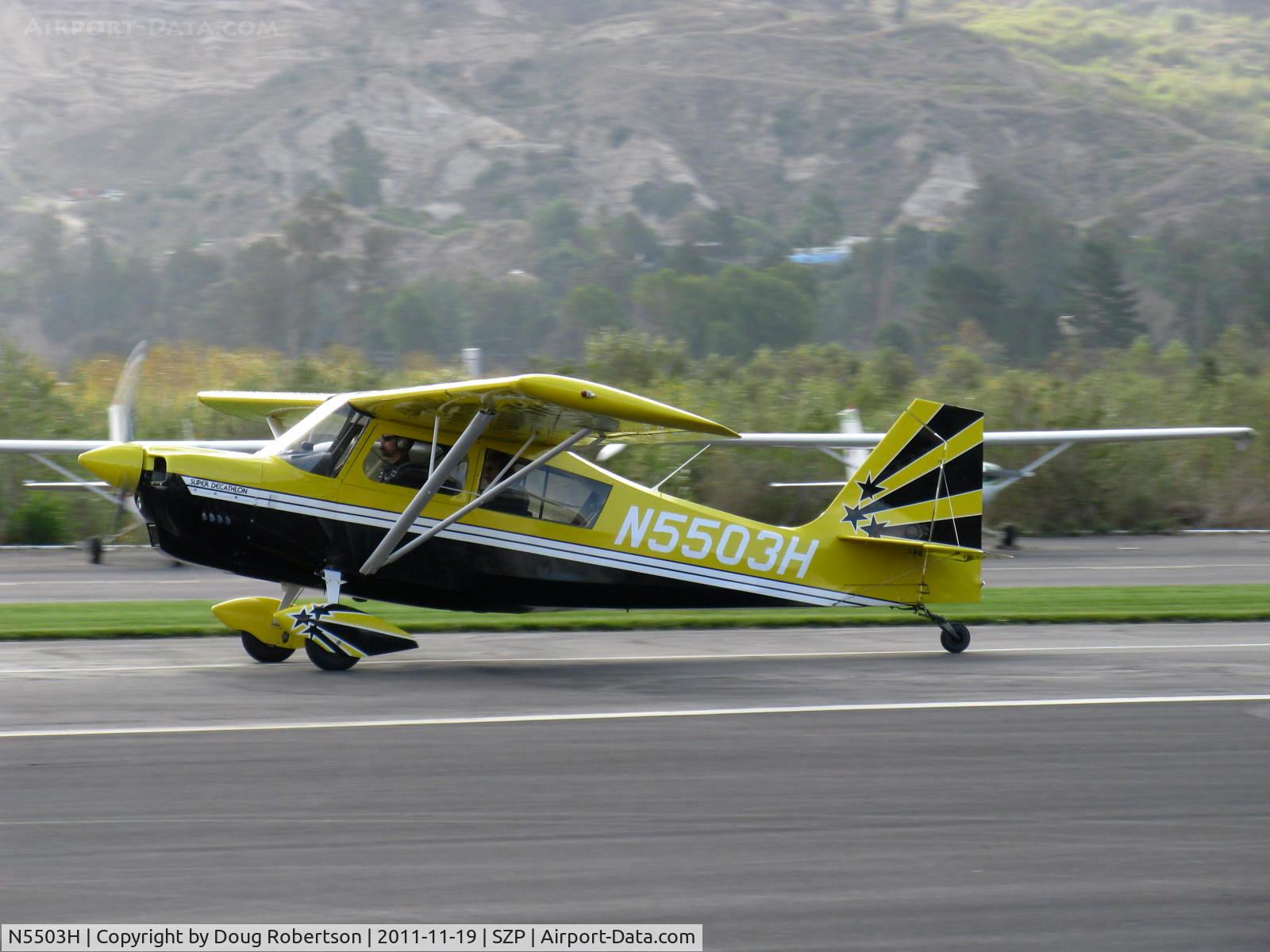 N5503H, 1978 Bellanca 8KCAB Super Decathlon C/N 413-78, 1978 Bellanca 8KCAB SUPER DECATHLON, Lycoming AEIO-360 180 Hp, CS prop, takeoff roll Rwy 04