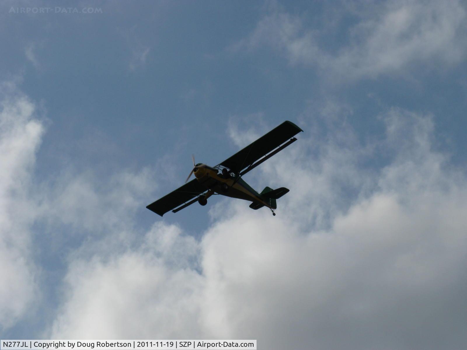 N277JL, 1991 Denney Kitfox Model 1 C/N 122, 1991 Lawrence KITFOX, Rotax, takeoff climb Rwy 04 on a low ceiling broken cloudy morning