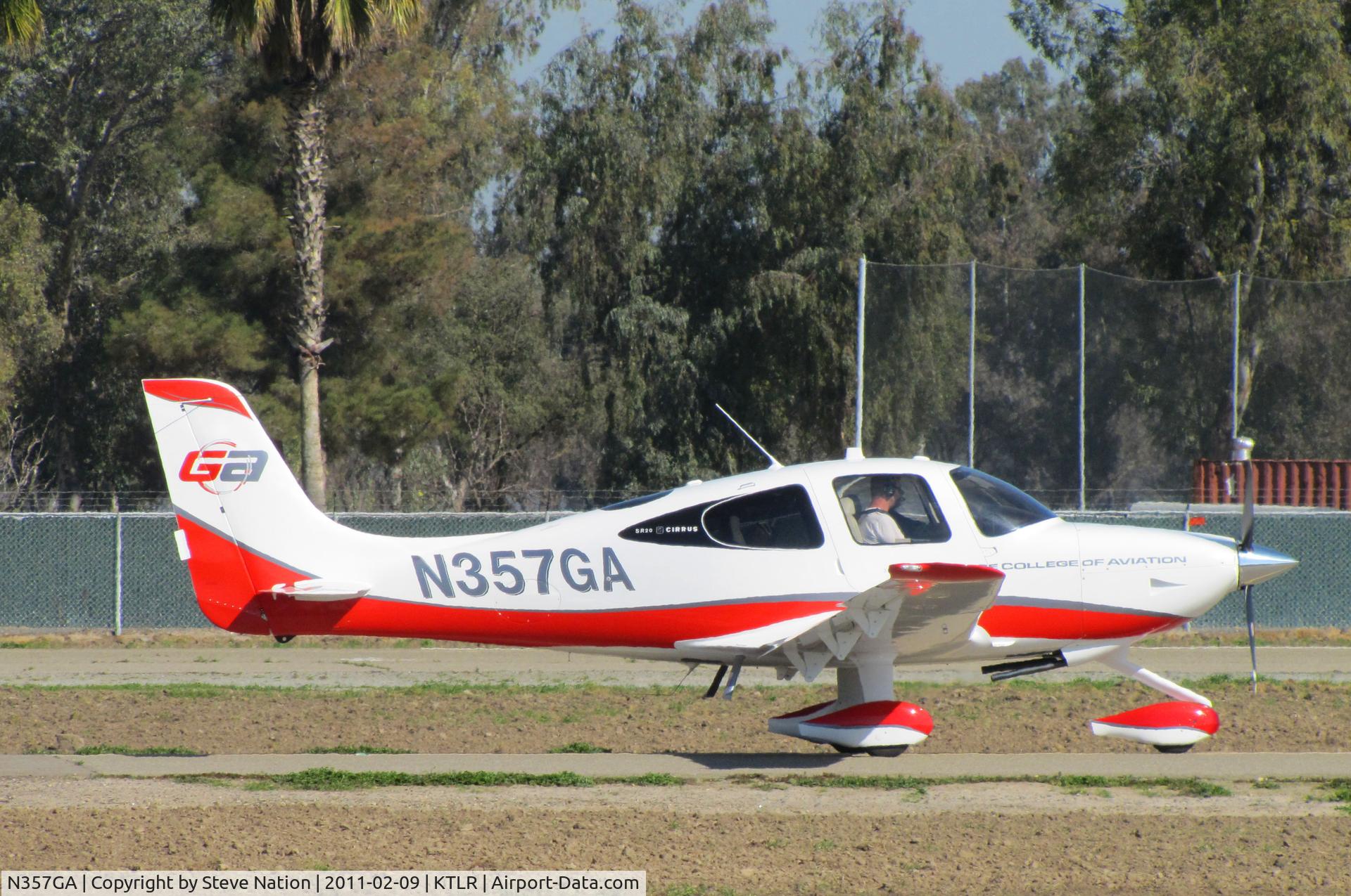 N357GA, Cirrus SR20 C/N 2070, Guidance College of Aviation (Prescott, AZ) large titles on nose 2010 Cirrus Design SR20 @ Tulare, CA for International Ag Expo
