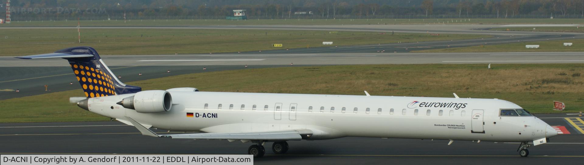 D-ACNI, 2009 Bombardier CRJ-900 NG (CL-600-2D24) C/N 15248, Eurowings (Lufthansa Regional cs.) CRJ-900, on the taxiway at Düsseldorf Int´l (EDDL)