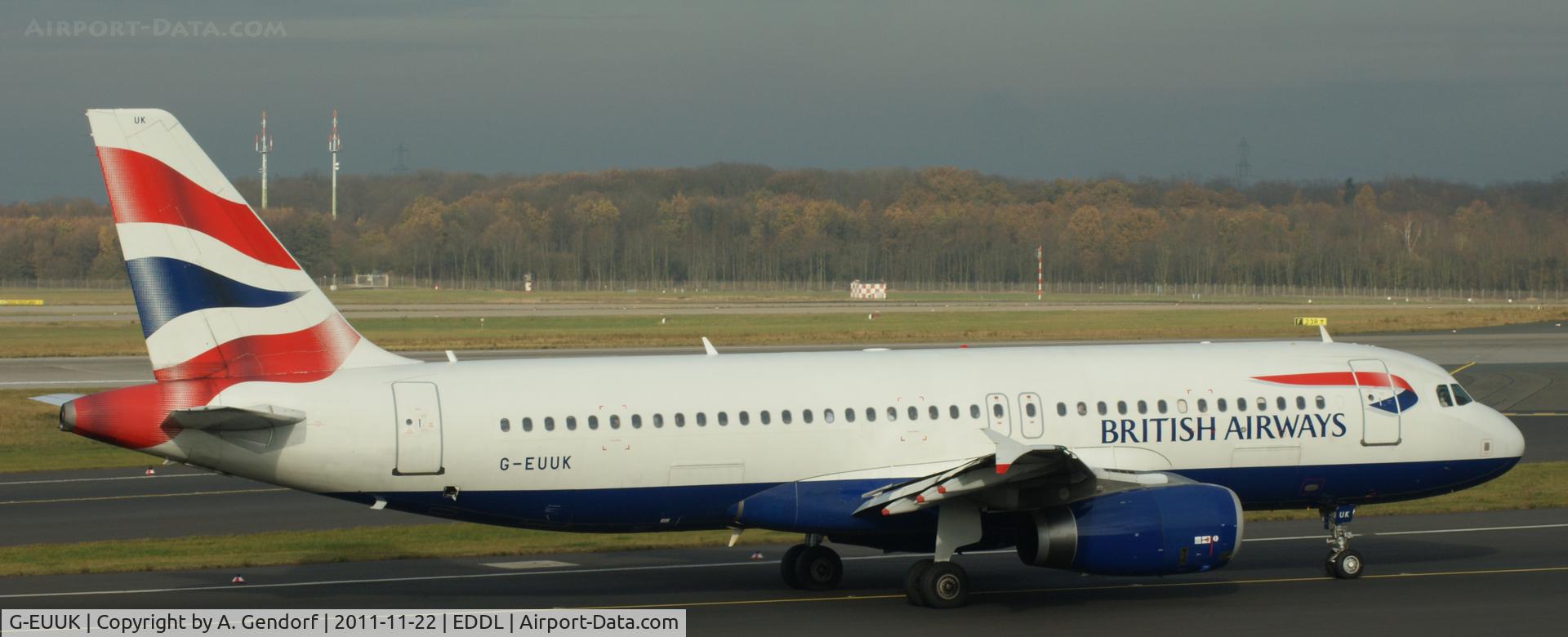 G-EUUK, 2002 Airbus A320-232 C/N 1899, British Airways, seen here on the taxiway for departure at Düsseldorf Int´l