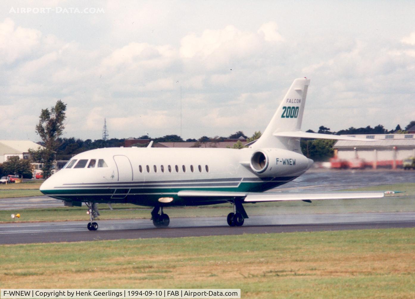 F-WNEW, Dassault Falcon 2000 C/N 2, Farnborough Air Show 1994. 2nd Prototype Falcon 2000