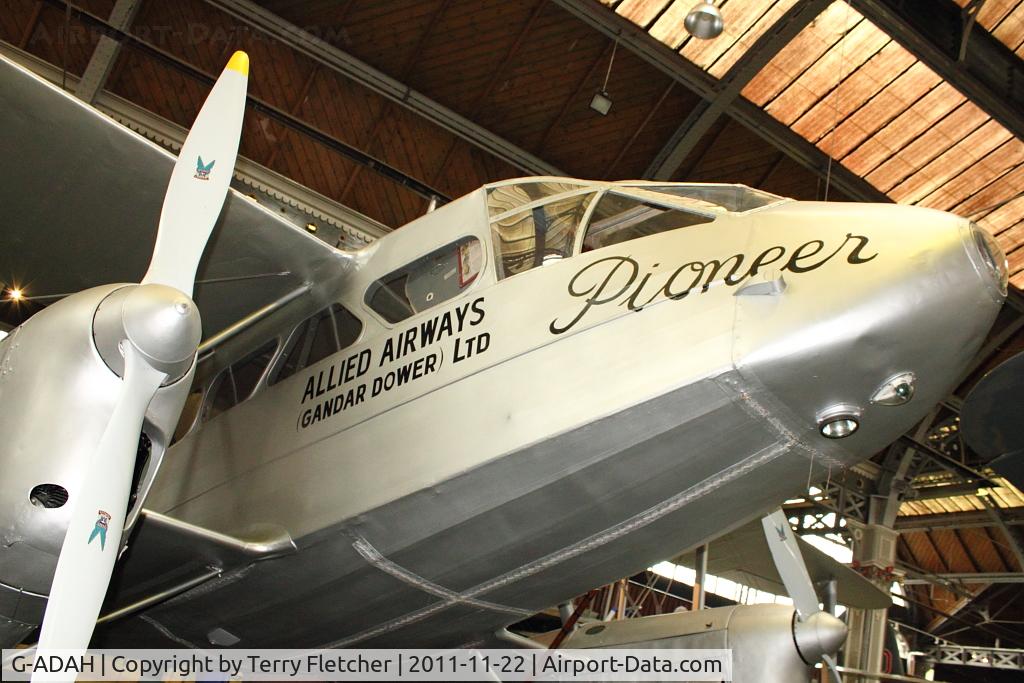 G-ADAH, De Havilland DH-89A Dragon Rapide C/N 6278, At the Museum of Science and Industry in Manchester UK  - Air and Space Hall