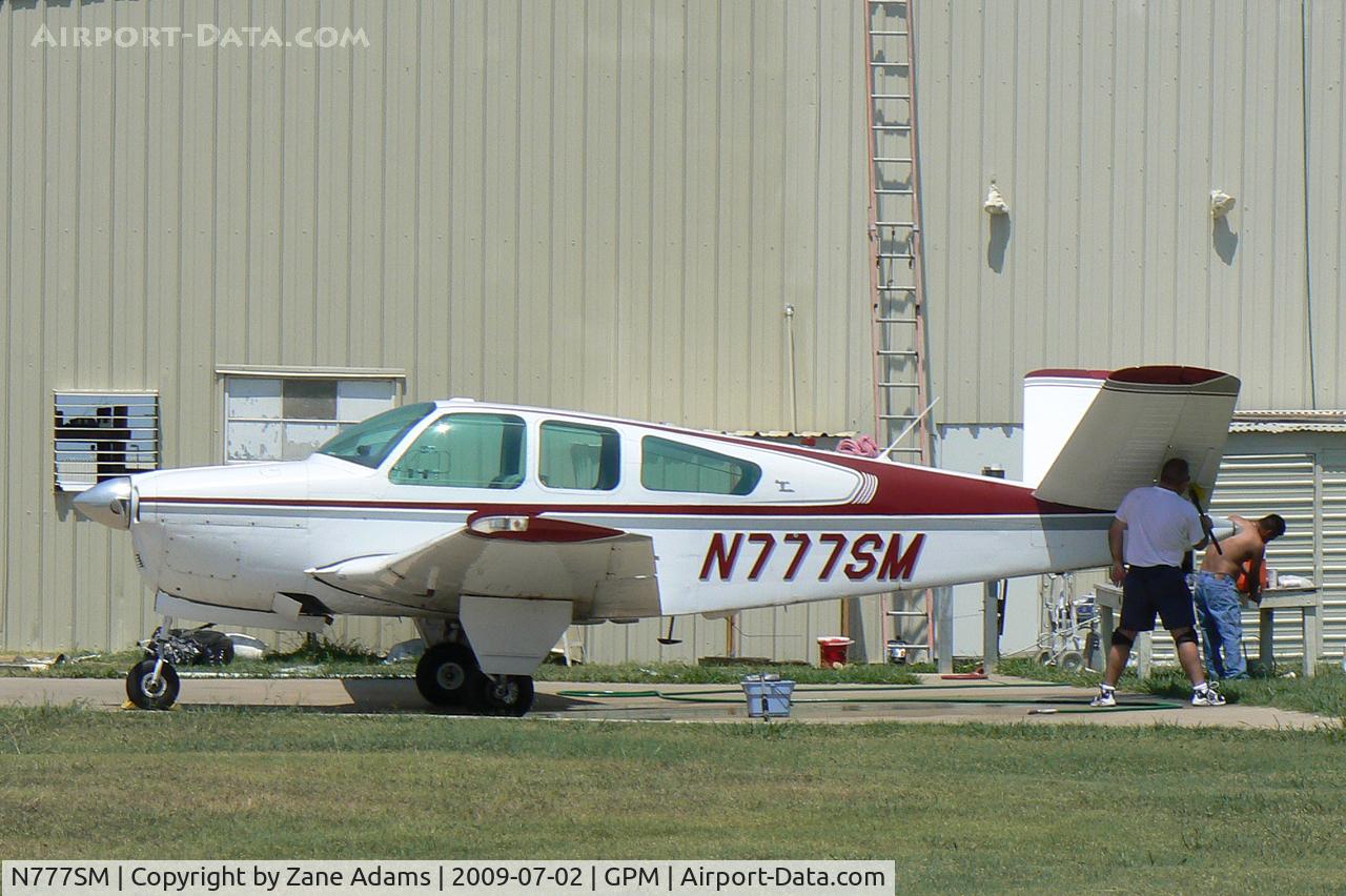 N777SM, 1955 Beech G35 Bonanza C/N D-4400, At Grand Prairie Municipal