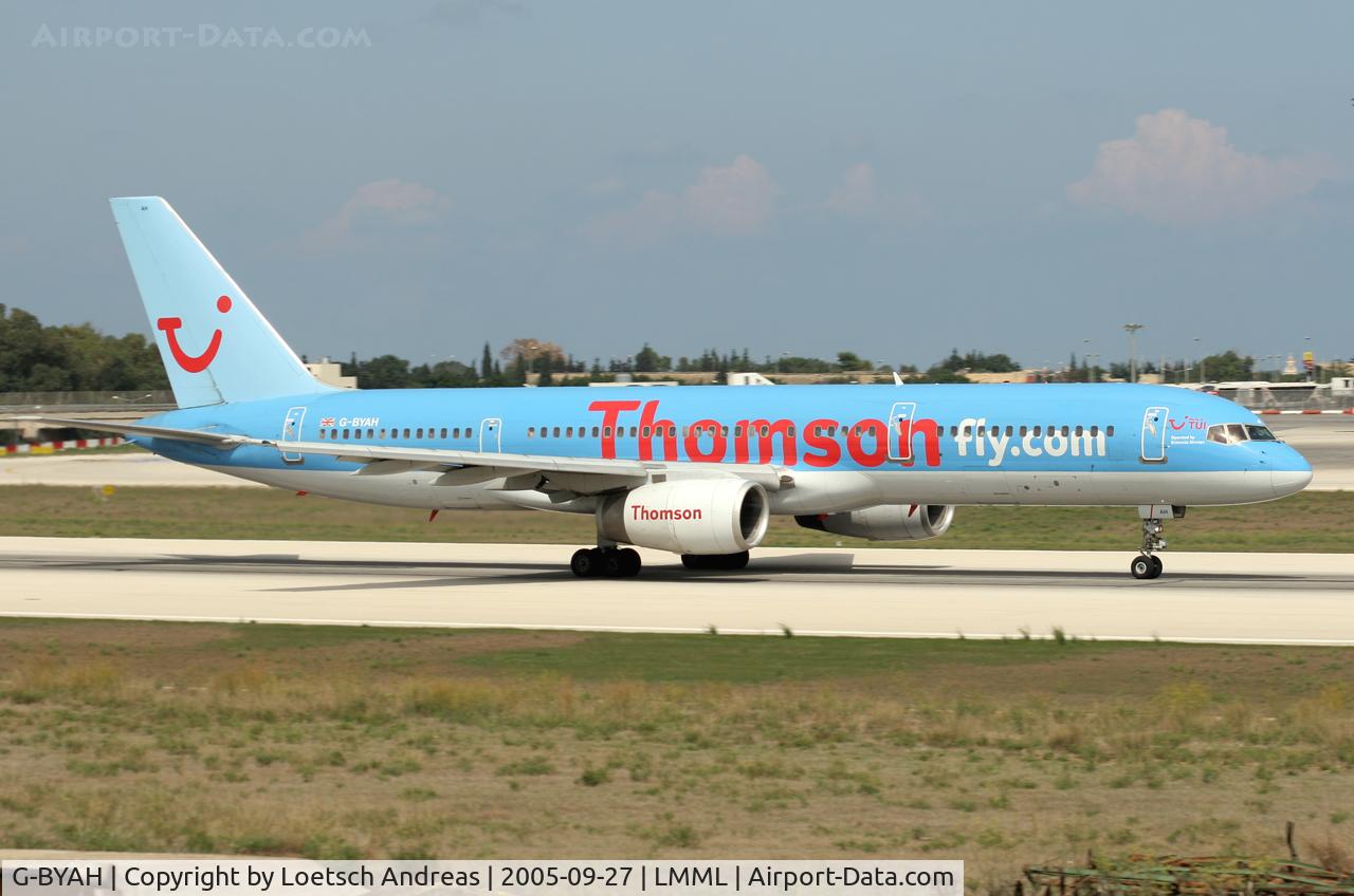 G-BYAH, 1992 Boeing 757-204 C/N 26966, departing