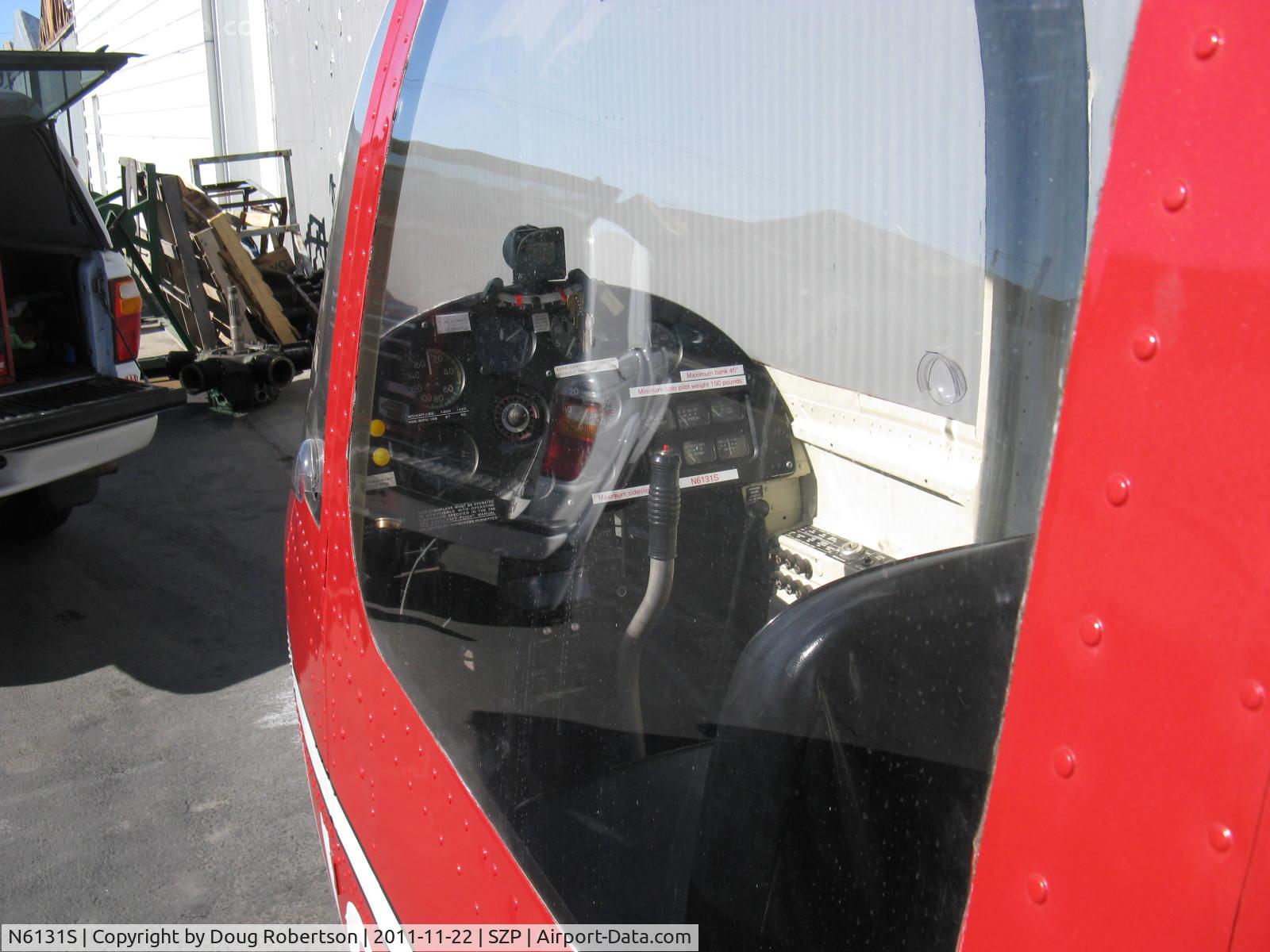 N6131S, 1965 Air & Space America Inc 18A C/N 18-38, 1965 Air & Space Mfg. Inc. 18A jump start autogyro, Lycoming O&VO-360 180 Hp pusher engine, two-place tandem seating, panel