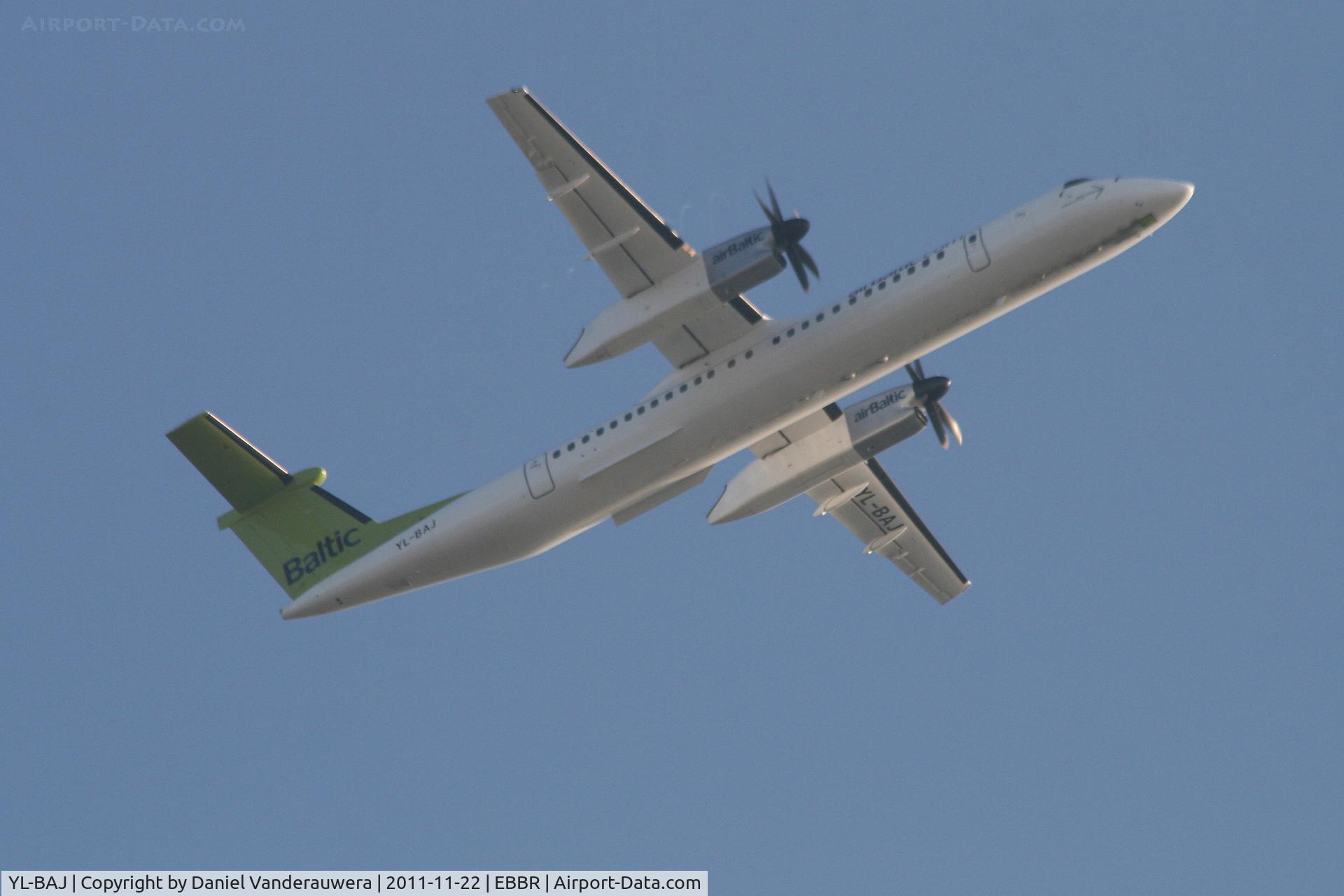 YL-BAJ, 2010 De Havilland Canada DHC-8-402Q Dash 8 C/N 4309, Flight BT608 is climbing from RWY 25R