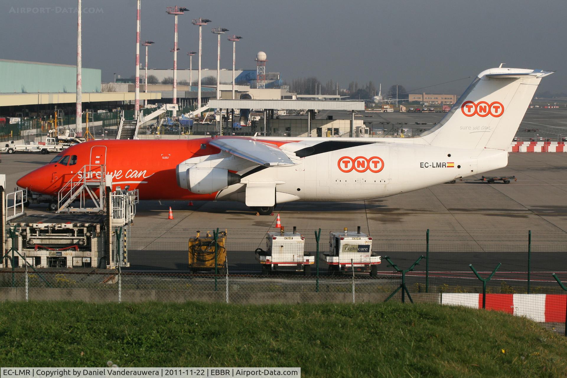 EC-LMR, 1989 British Aerospace BAe.146-300 C/N E3151, Parked on Brucargo apron
