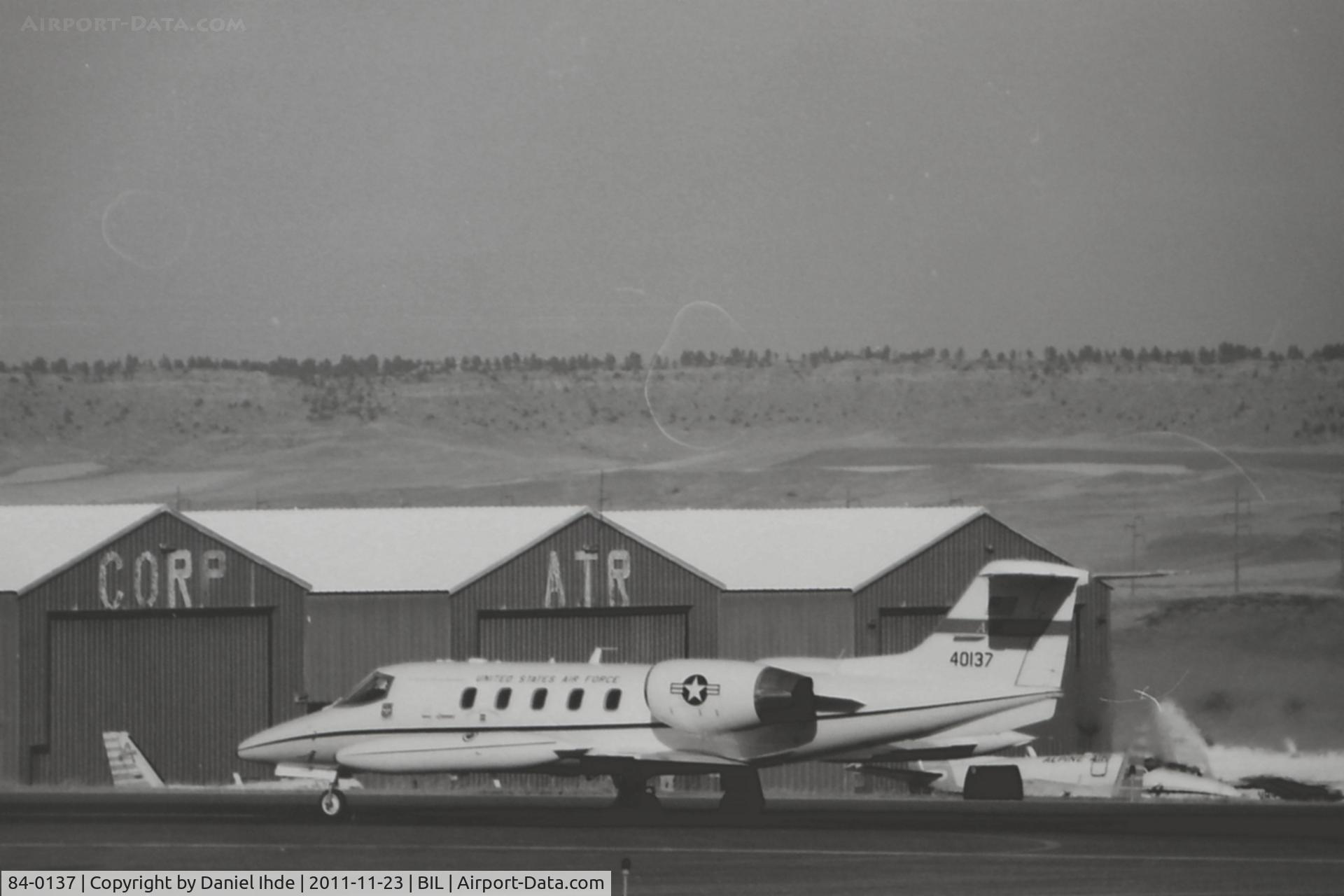 84-0137, 1984 Gates Learjet C-21A C/N 35A-573, USAF C-21 @ BIL    TMAX ASA-100 film