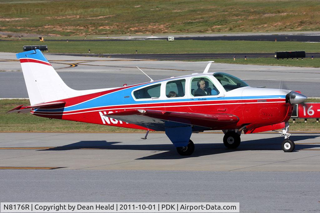 N8176R, 1974 Beech F33C Bonanza C/N CJ-53, Pat Epps Aerobatics 1974 Beechcraft F33C Bonanza N8176R taxiing to RWY 2L for takeoff.